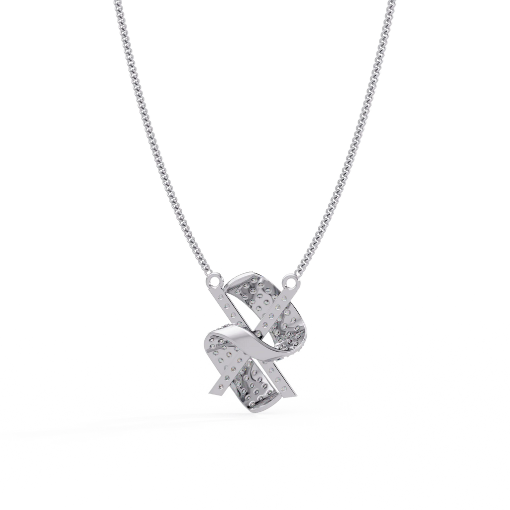 IGI Certified - 1.01  Ct. Lab Grown Diamond (VS/E-F) Intertwined Ribbon Pendant
