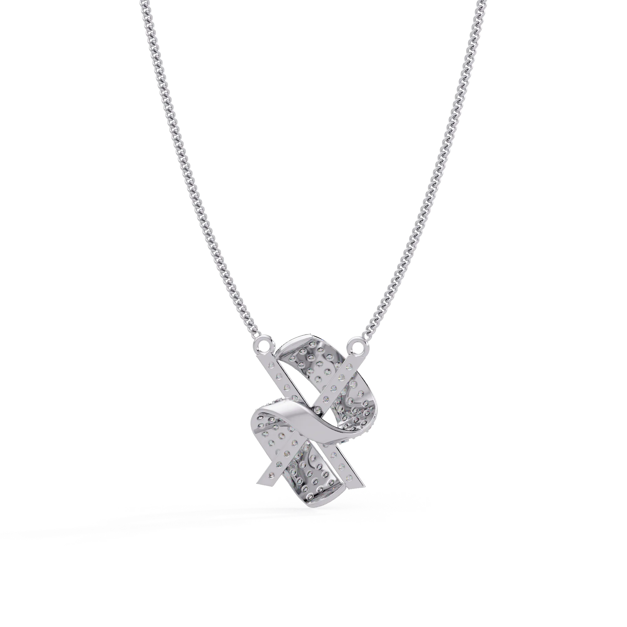 IGI Certified - 1.01  Ct. Lab Grown Diamond (VS/E-F) Intertwined Ribbon Pendant