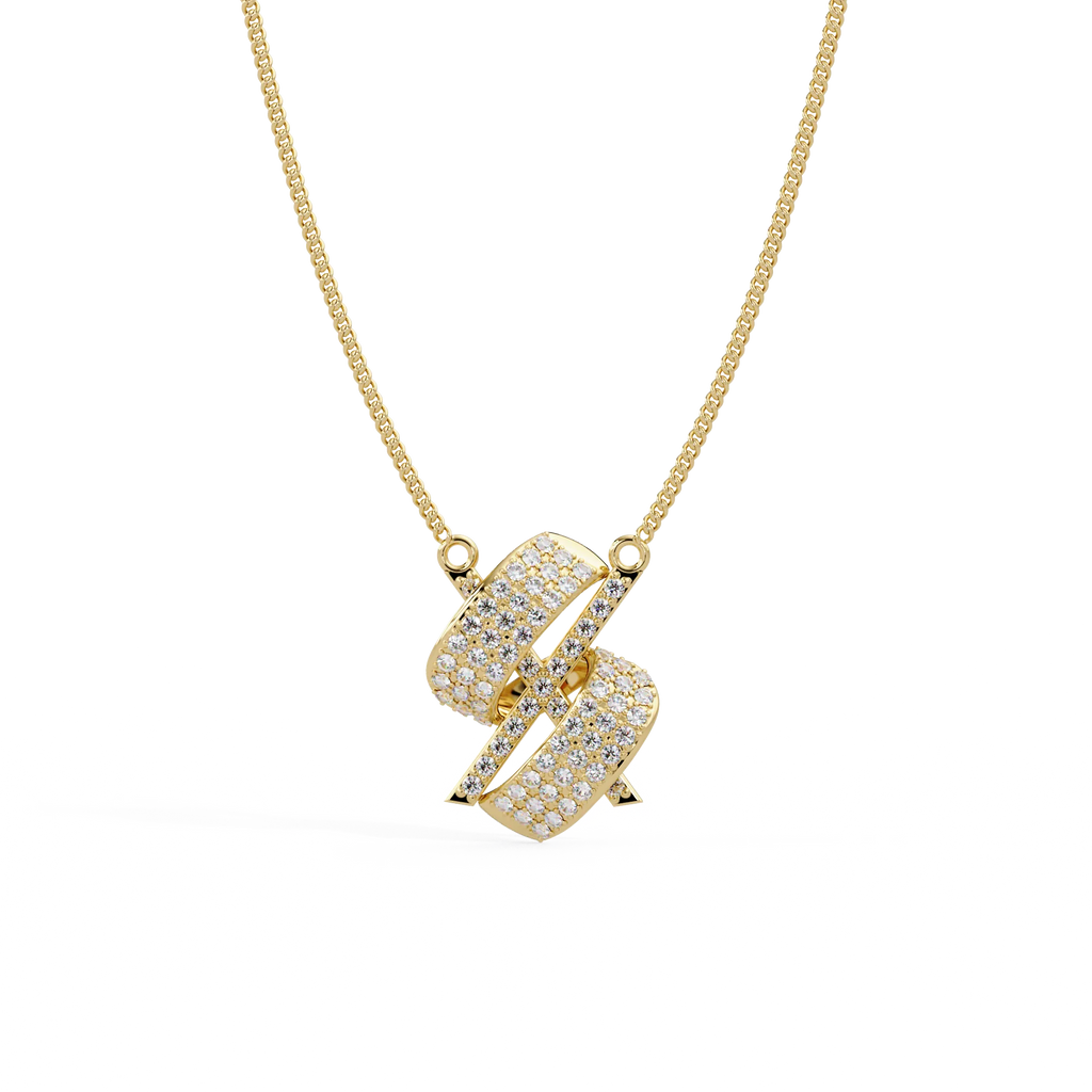 IGI Certified - 1.01  Ct. Lab Grown Diamond (VS/E-F) Intertwined Ribbon Pendant
