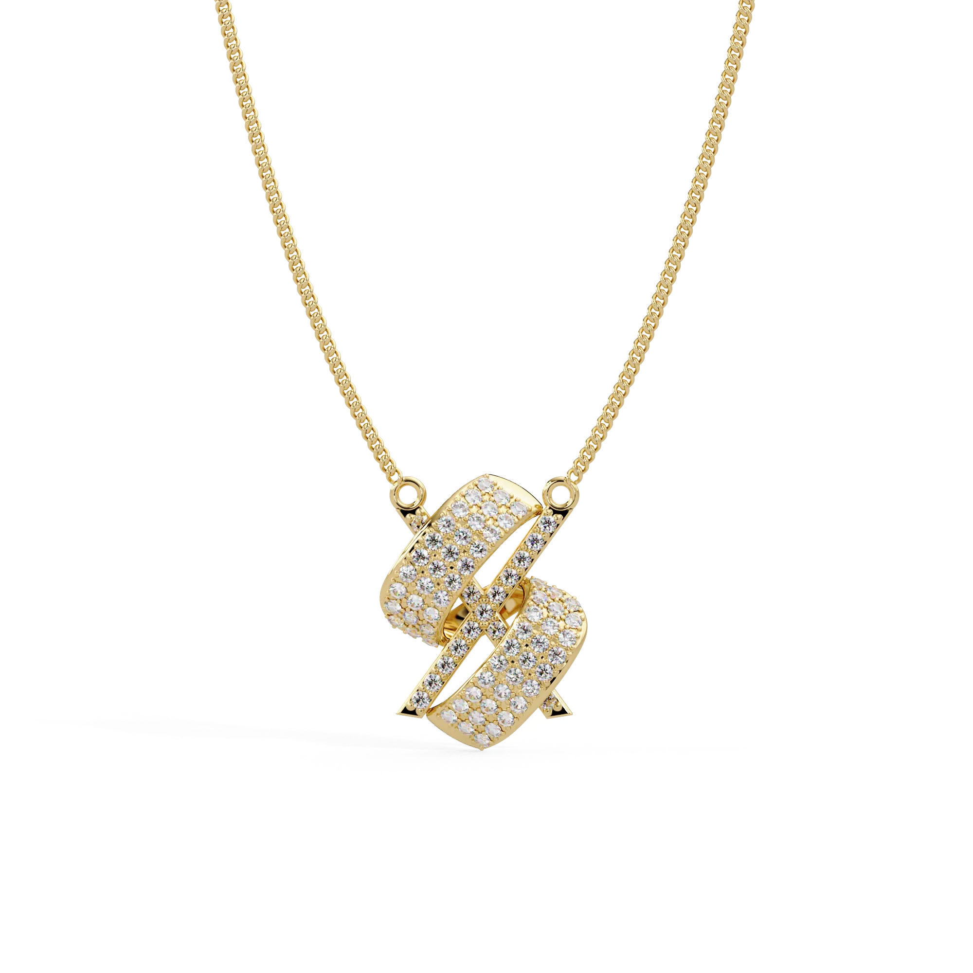 IGI Certified - 1.01  Ct. Lab Grown Diamond (VS/E-F) Intertwined Ribbon Pendant