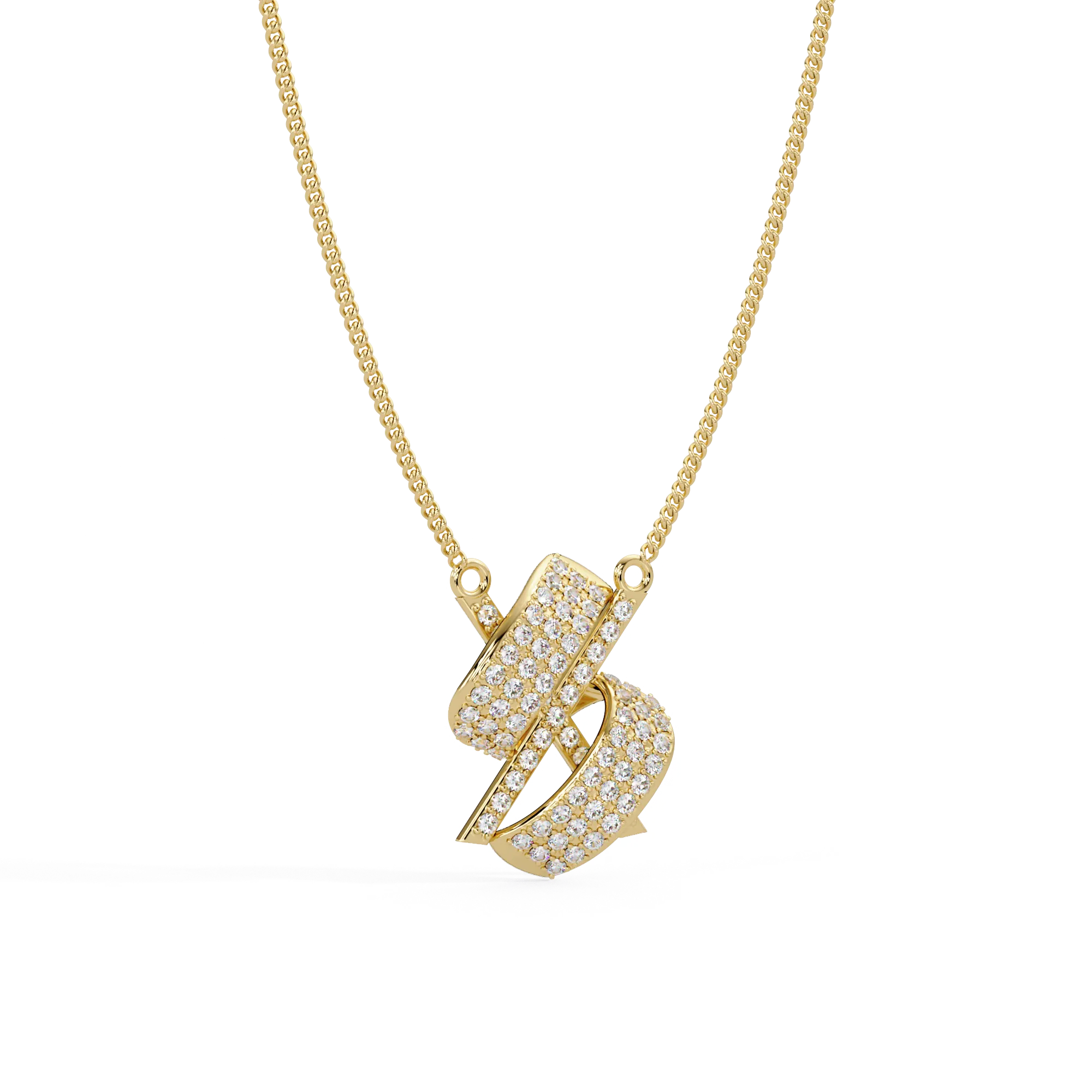 IGI Certified - 1.01  Ct. Lab Grown Diamond (VS/E-F) Intertwined Ribbon Pendant