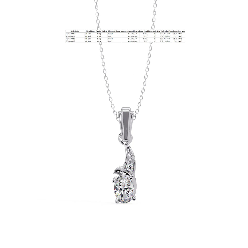 IGI Certified - 0.36 Ct. Lab Grown Diamond (VS/E-F) Waterfall Solitaire Diamond Pendant