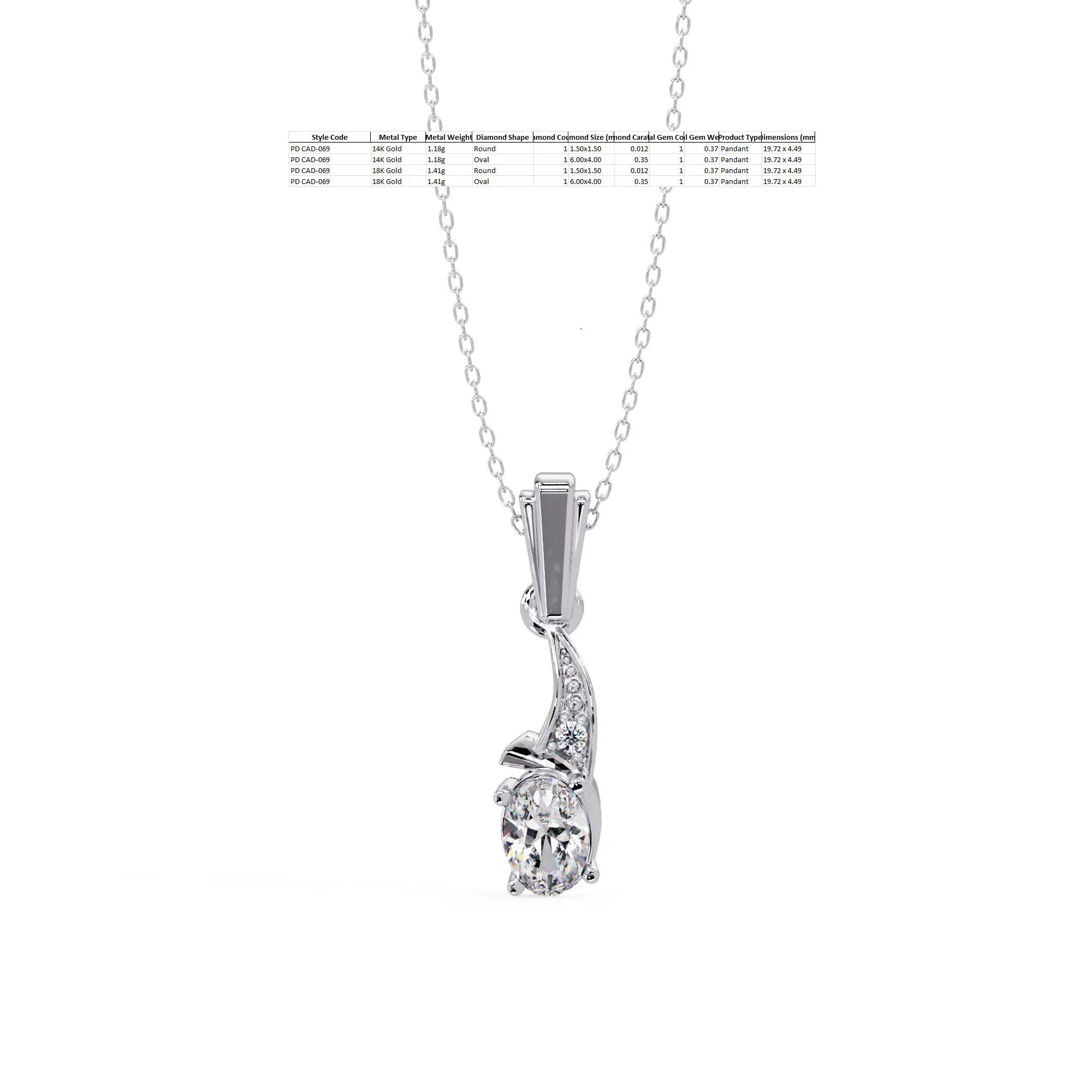 IGI Certified - 0.36 Ct. Lab Grown Diamond (VS/E-F) Waterfall Solitaire Diamond Pendant