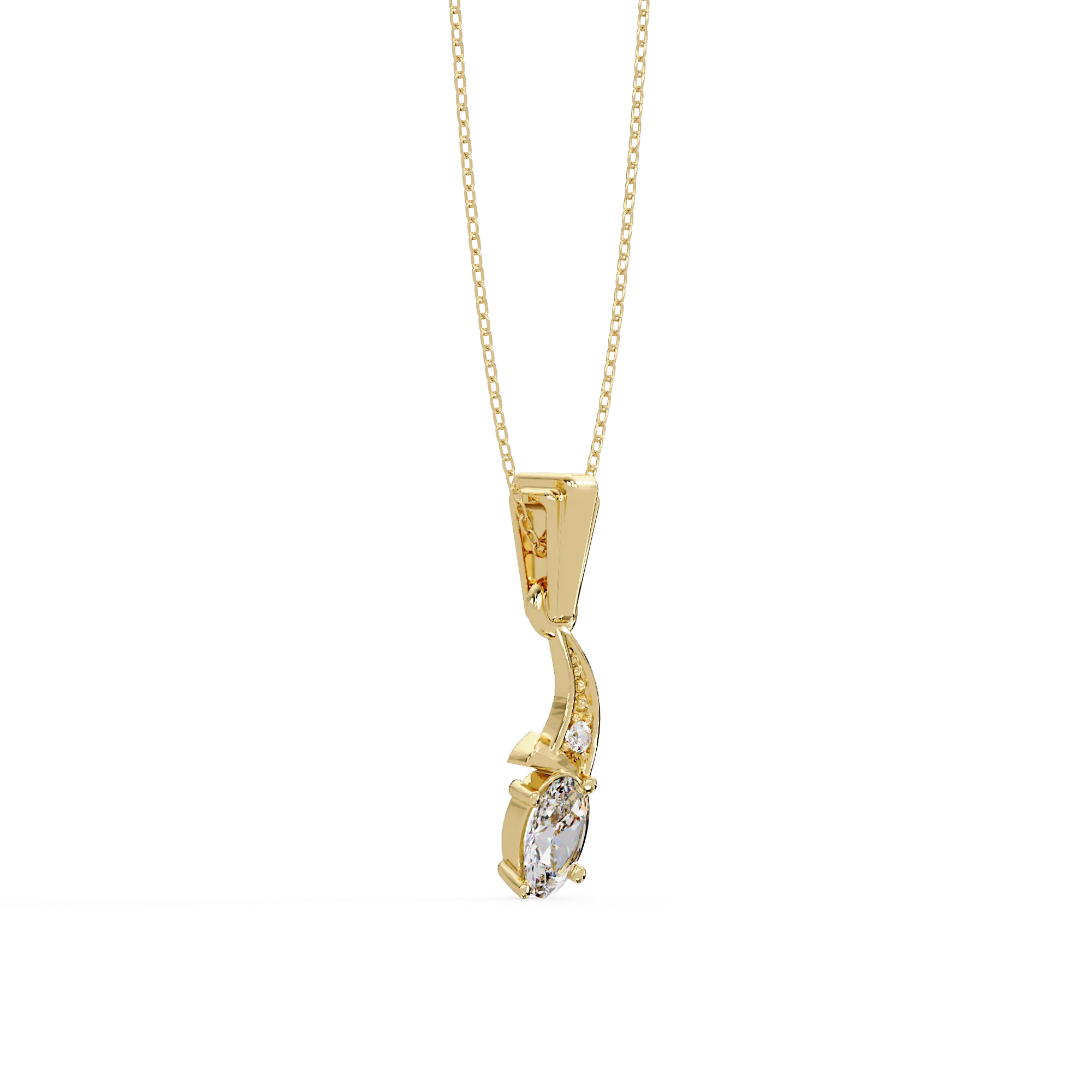 IGI Certified - 0.36 Ct. Lab Grown Diamond (VS/E-F) Waterfall Solitaire Diamond Pendant