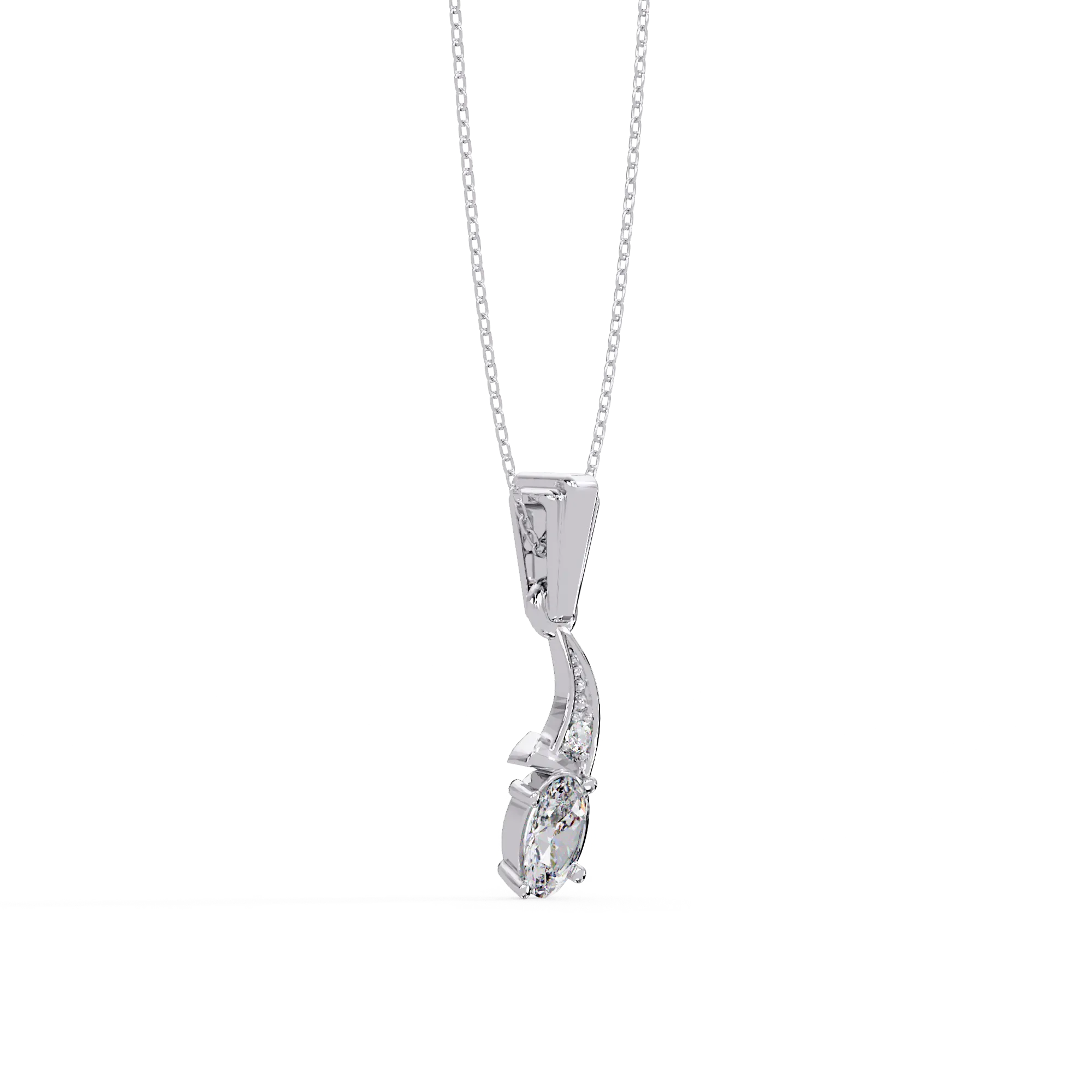IGI Certified - 0.36 Ct. Lab Grown Diamond (VS/E-F) Waterfall Solitaire Diamond Pendant