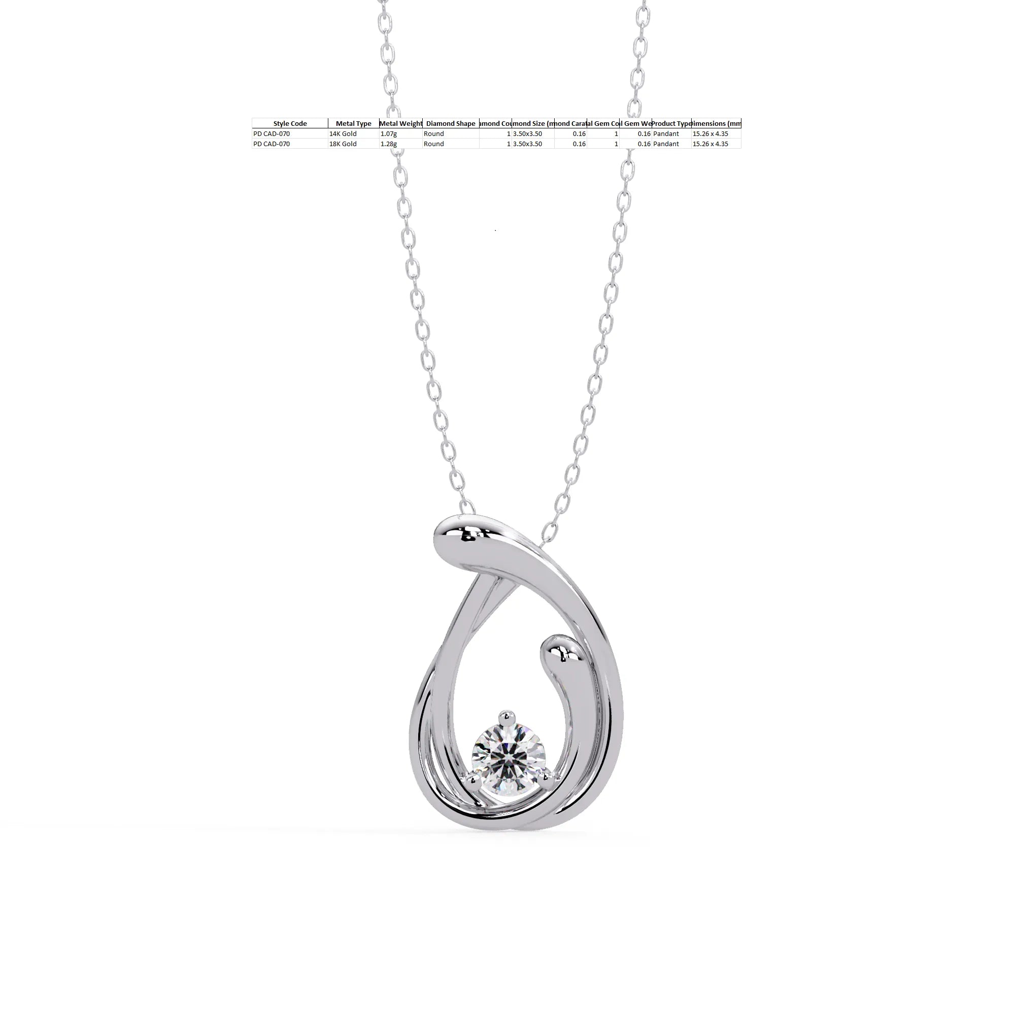 IGI Certified - 0.16 Ct. Lab Grown Diamond (VS/E-F) Nested Brilliance Pendant