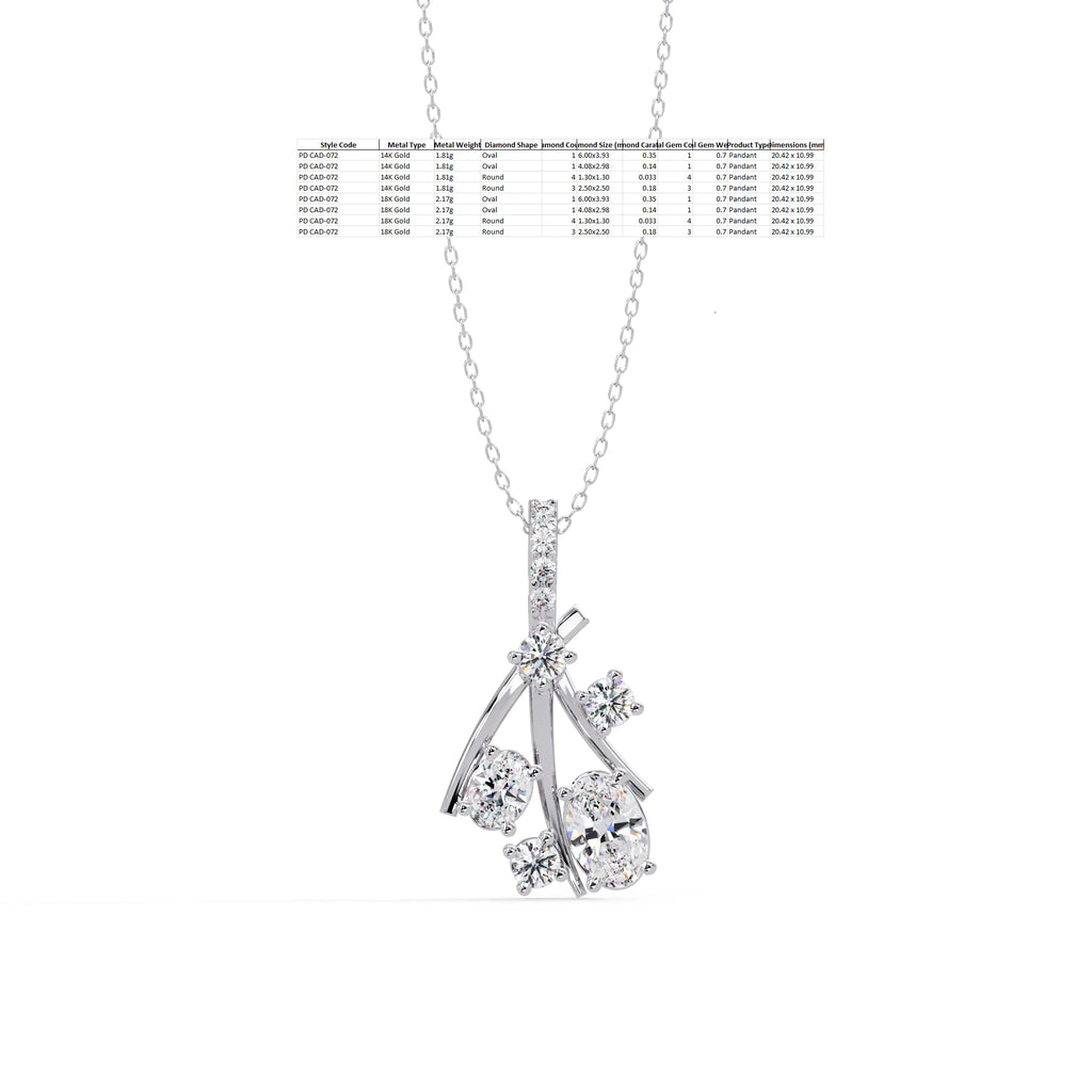 IGI Certified - 0.70 Ct. Lab Grown Diamond (VS/E-F) Scattered Stars Pendant