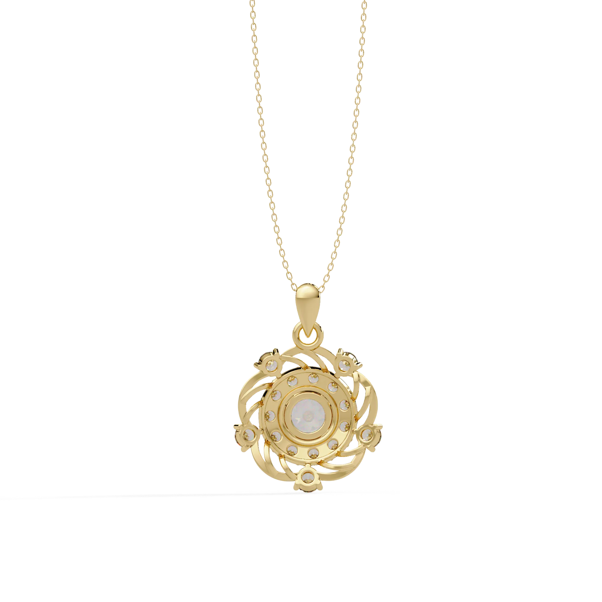 IGI Certified - 2.39 Ct. Lab Grown Diamond (VS/E-F) Vintage Rose Halo Pendant