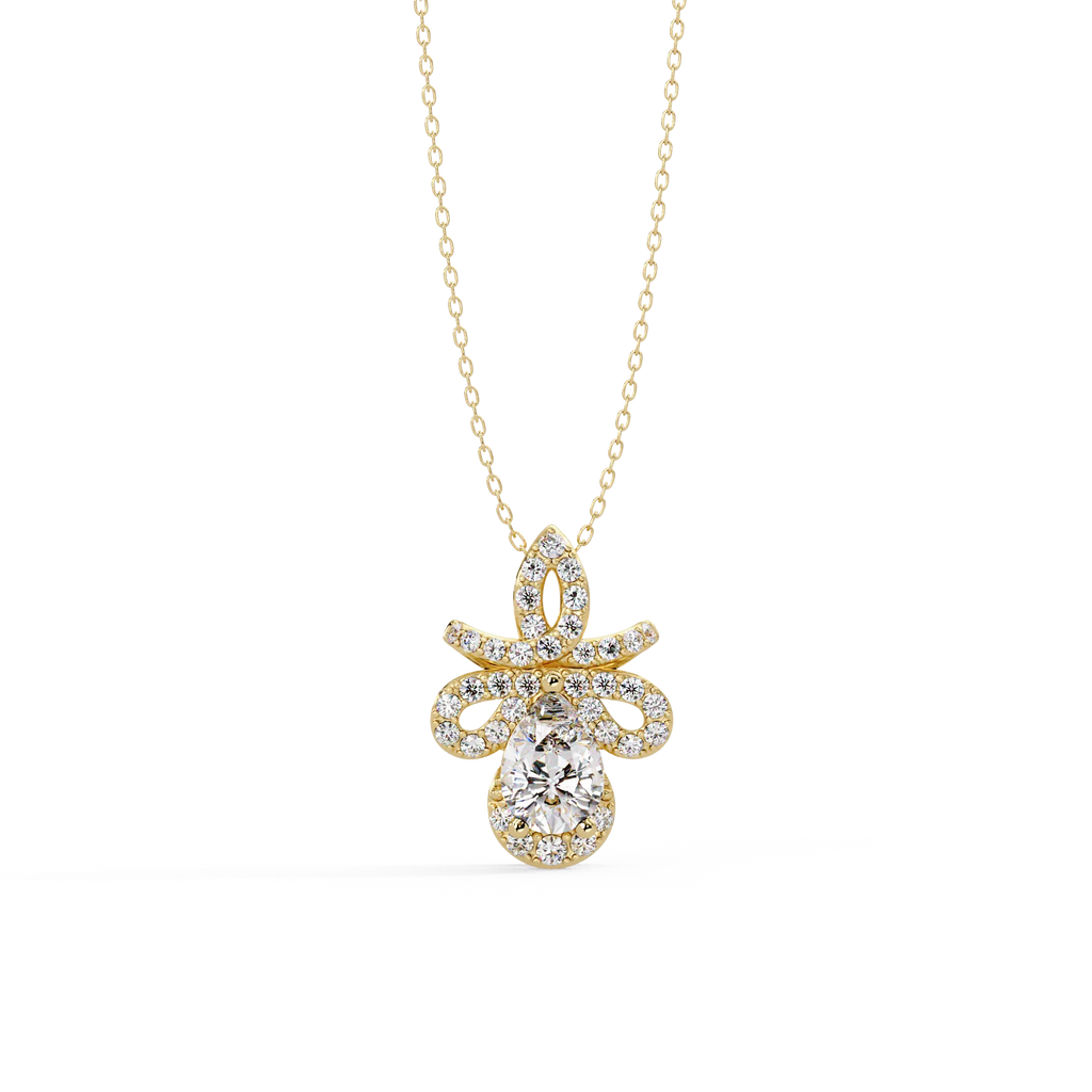 IGI Certified - 0.80 Ct. Lab Grown Diamond (VS/E-F) French Royalty Pendant