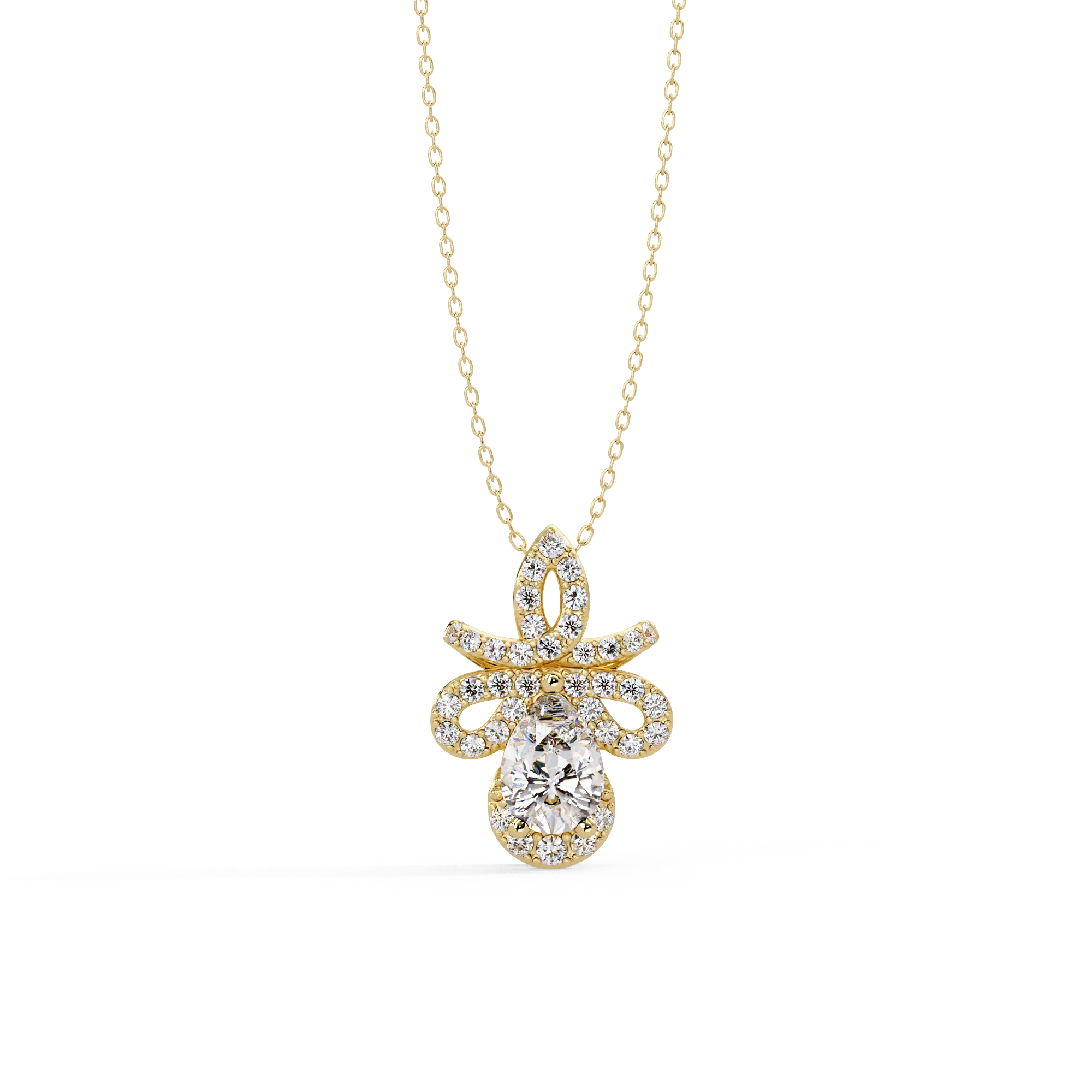 IGI Certified - 0.80 Ct. Lab Grown Diamond (VS/E-F) French Royalty Pendant