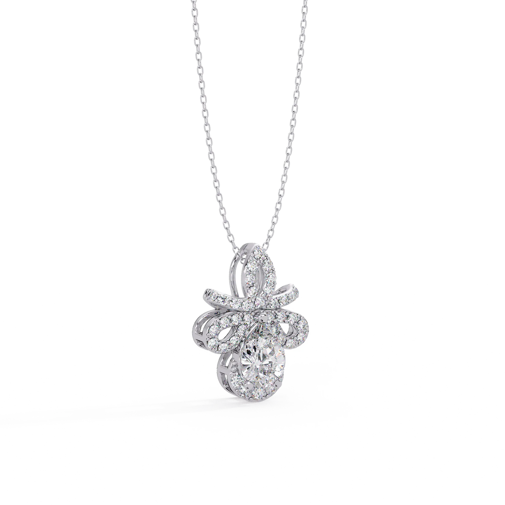IGI Certified - 0.80 Ct. Lab Grown Diamond (VS/E-F) French Royalty Pendant