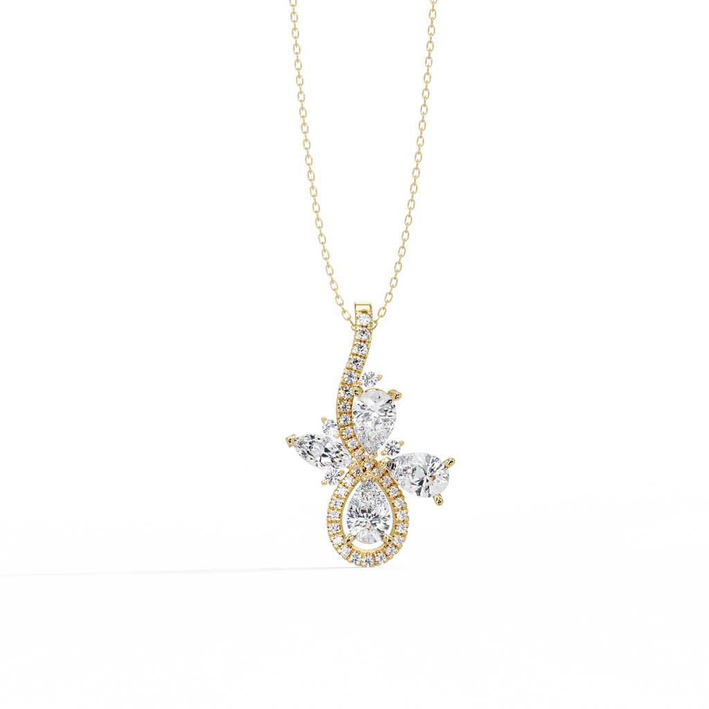 IGI Certified - 1.42 Ct. Lab Grown Diamond (VS/E-F) Floral Teardrop Pendant