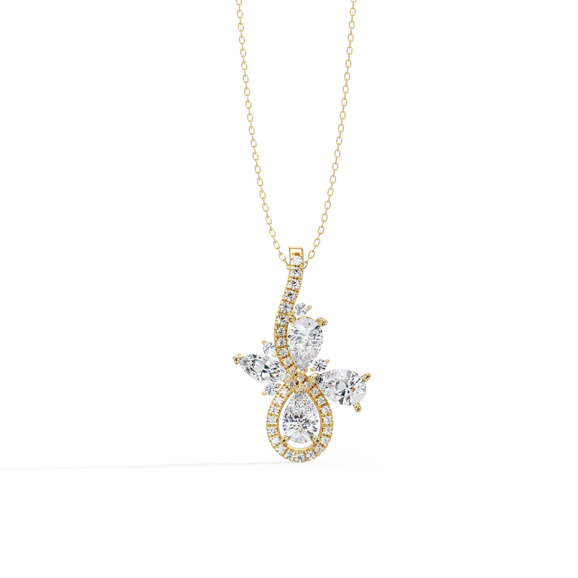 IGI Certified - 1.42 Ct. Lab Grown Diamond (VS/E-F) Floral Teardrop Pendant