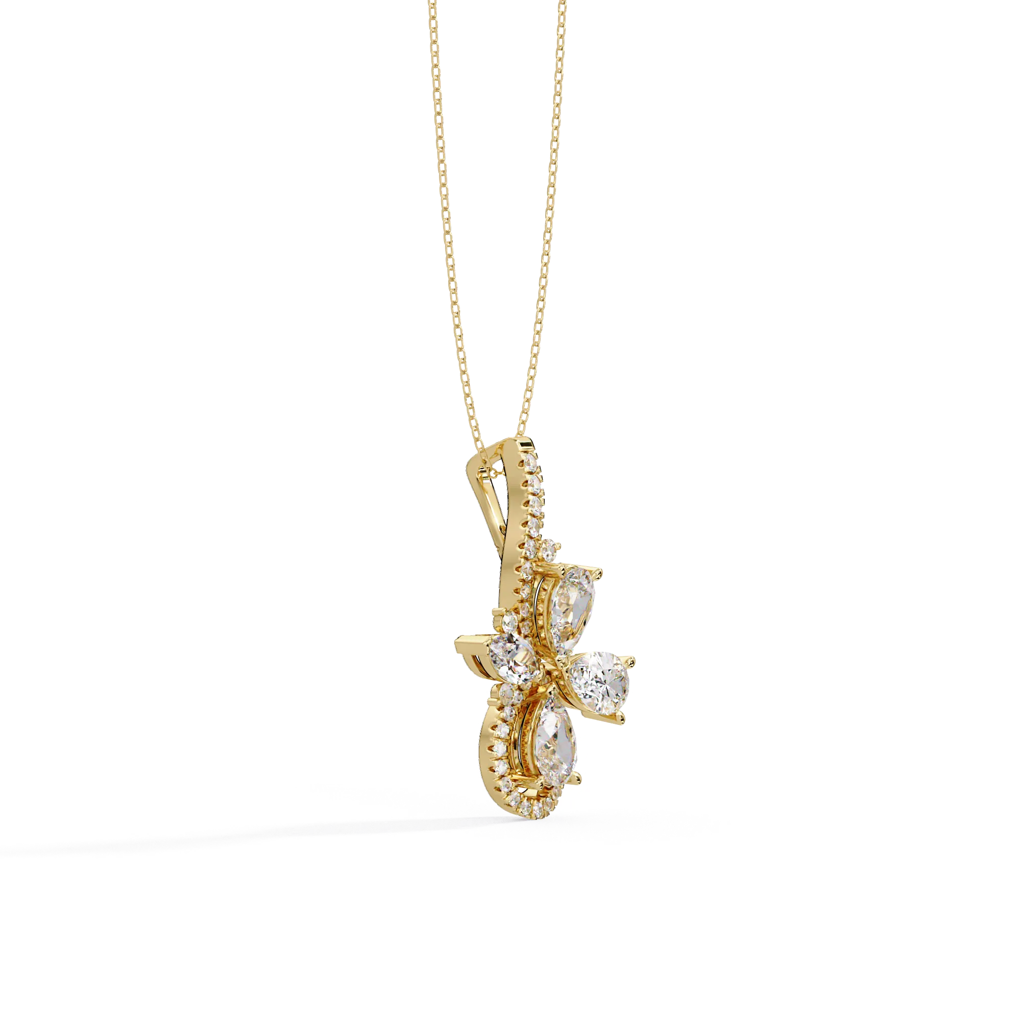 IGI Certified - 1.42 Ct. Lab Grown Diamond (VS/E-F) Floral Teardrop Pendant