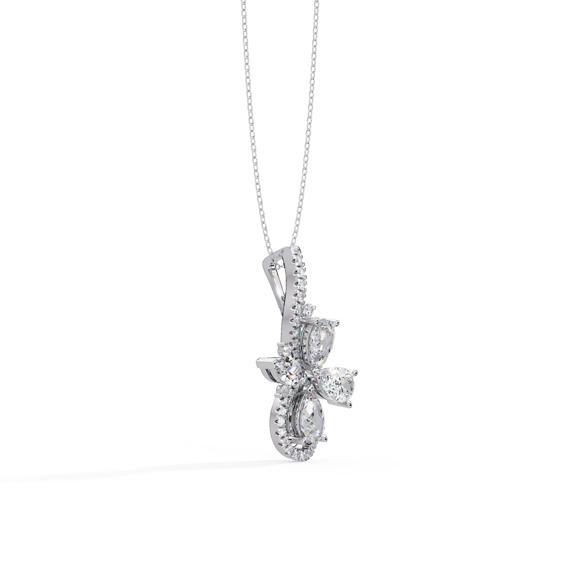 IGI Certified - 1.42 Ct. Lab Grown Diamond (VS/E-F) Floral Teardrop Pendant
