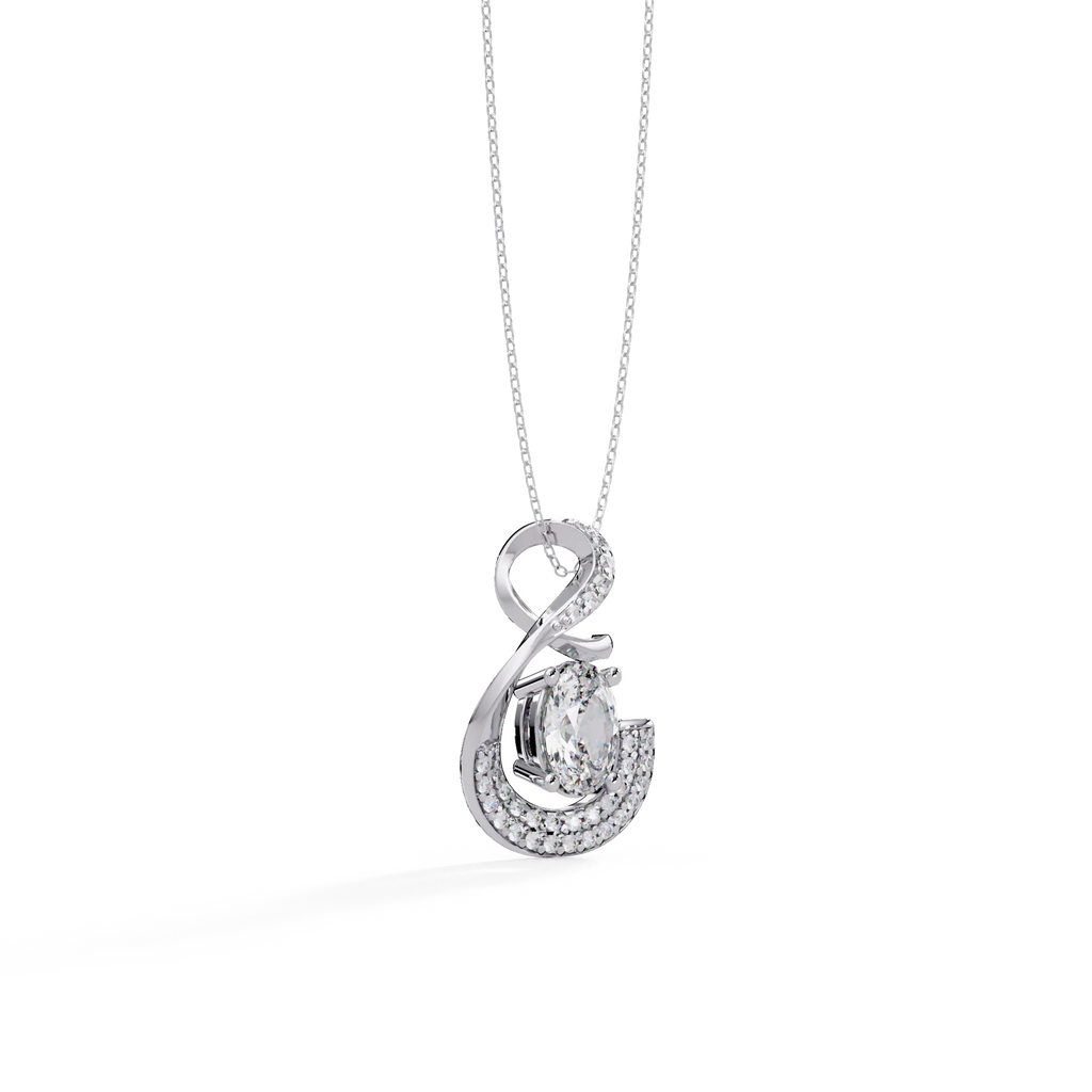 IGI Certified - 1.34 Ct. Lab Grown Diamond (VS/E-F) Sculptural Wave Pendant