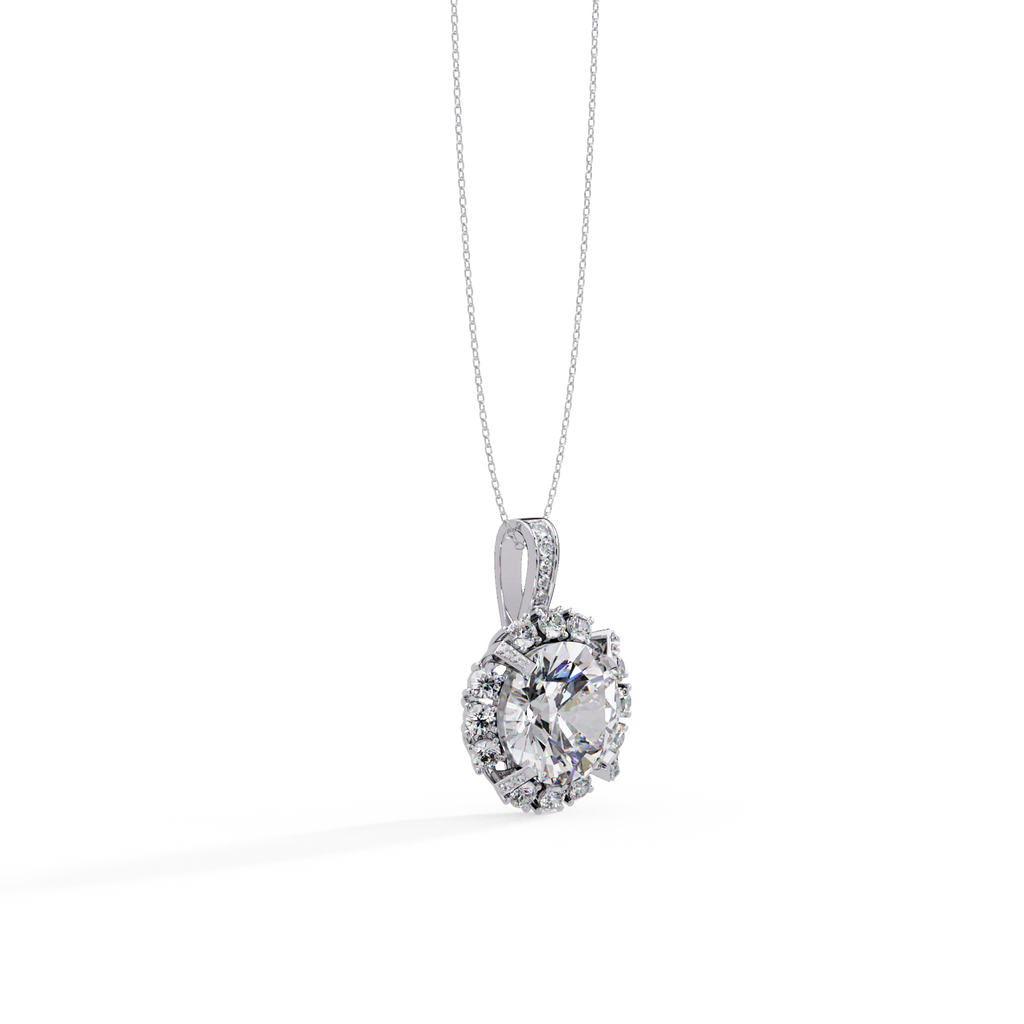 IGI Certified - 7 Ct. Lab Grown Diamond (VS/E-F) Radiant Crown Pendant