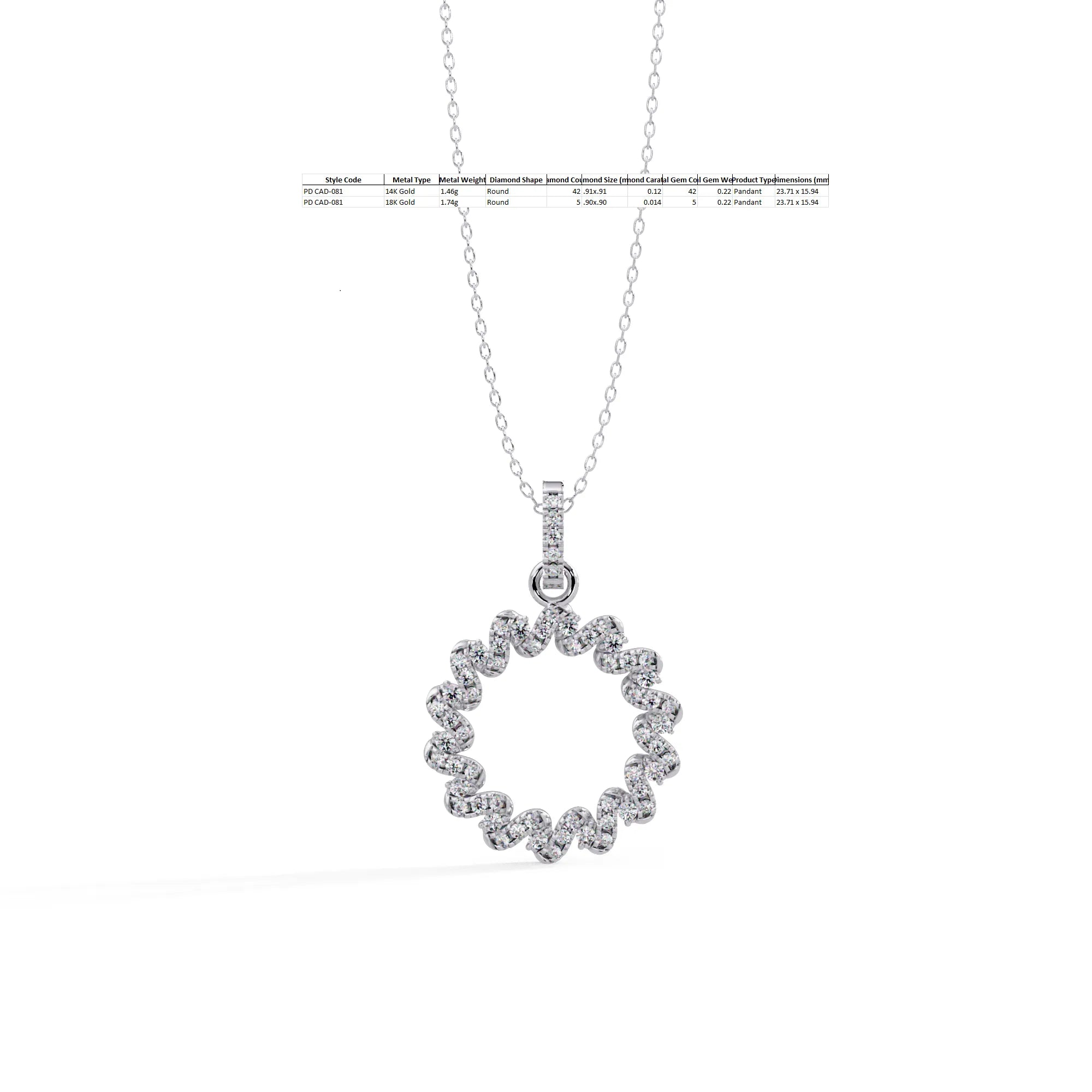 IGI Certified - 0.22 Ct. Lab Grown Diamond (VS/E-F) Twisted Eternal CirclePendant