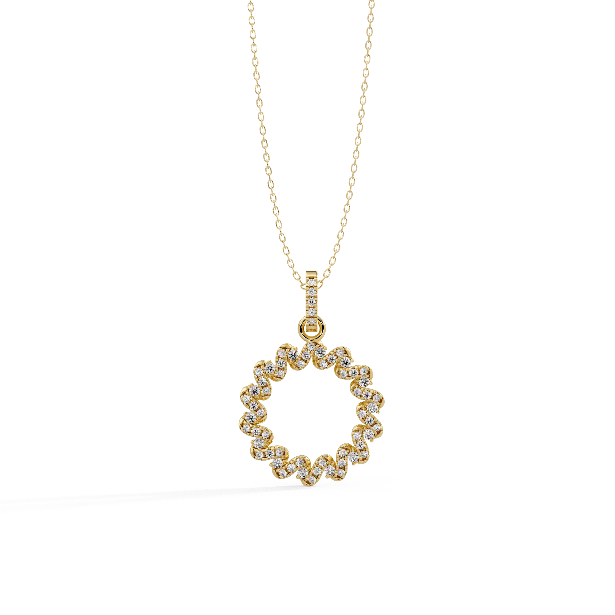IGI Certified - 0.22 Ct. Lab Grown Diamond (VS/E-F) Twisted Eternal CirclePendant