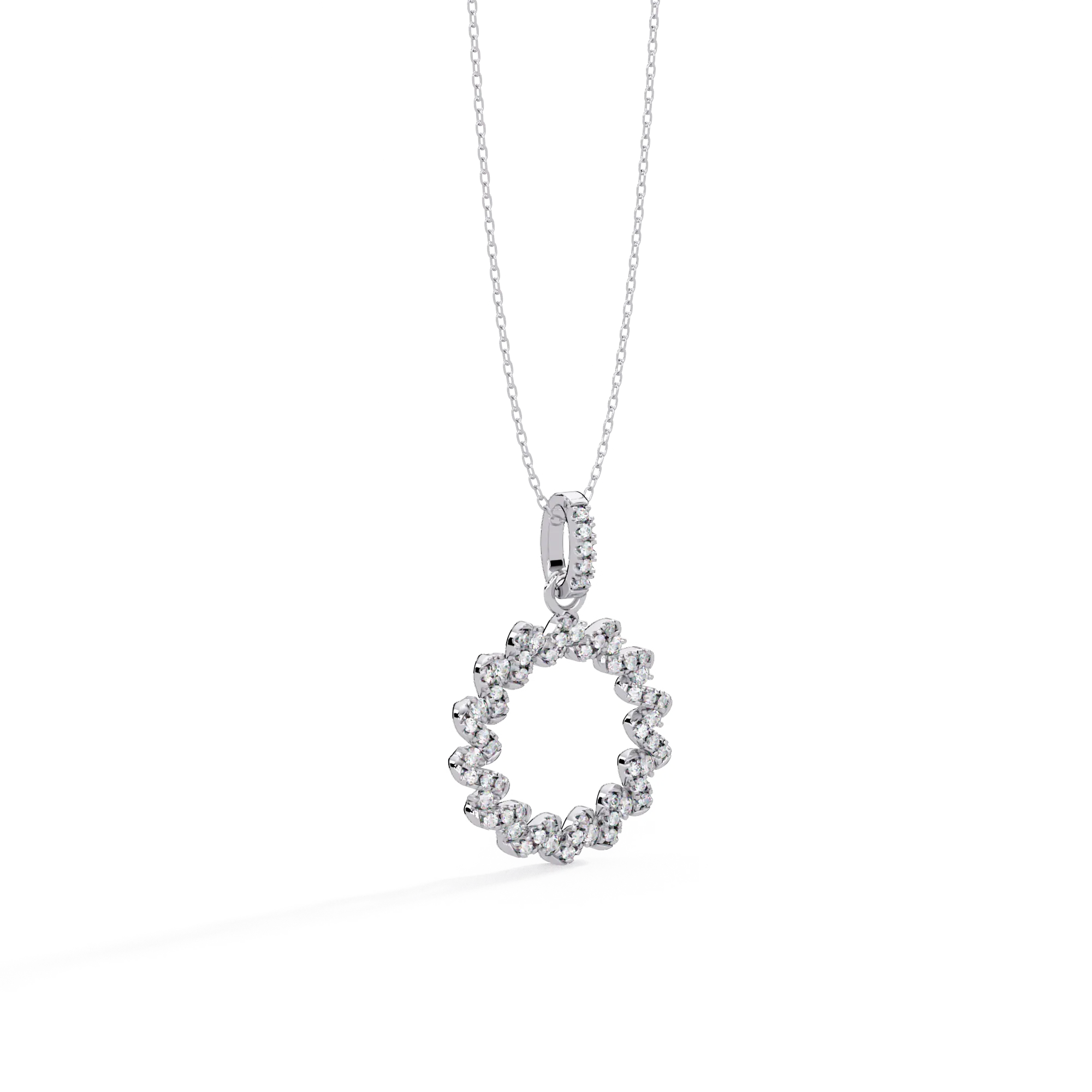 IGI Certified - 0.22 Ct. Lab Grown Diamond (VS/E-F) Twisted Eternal CirclePendant