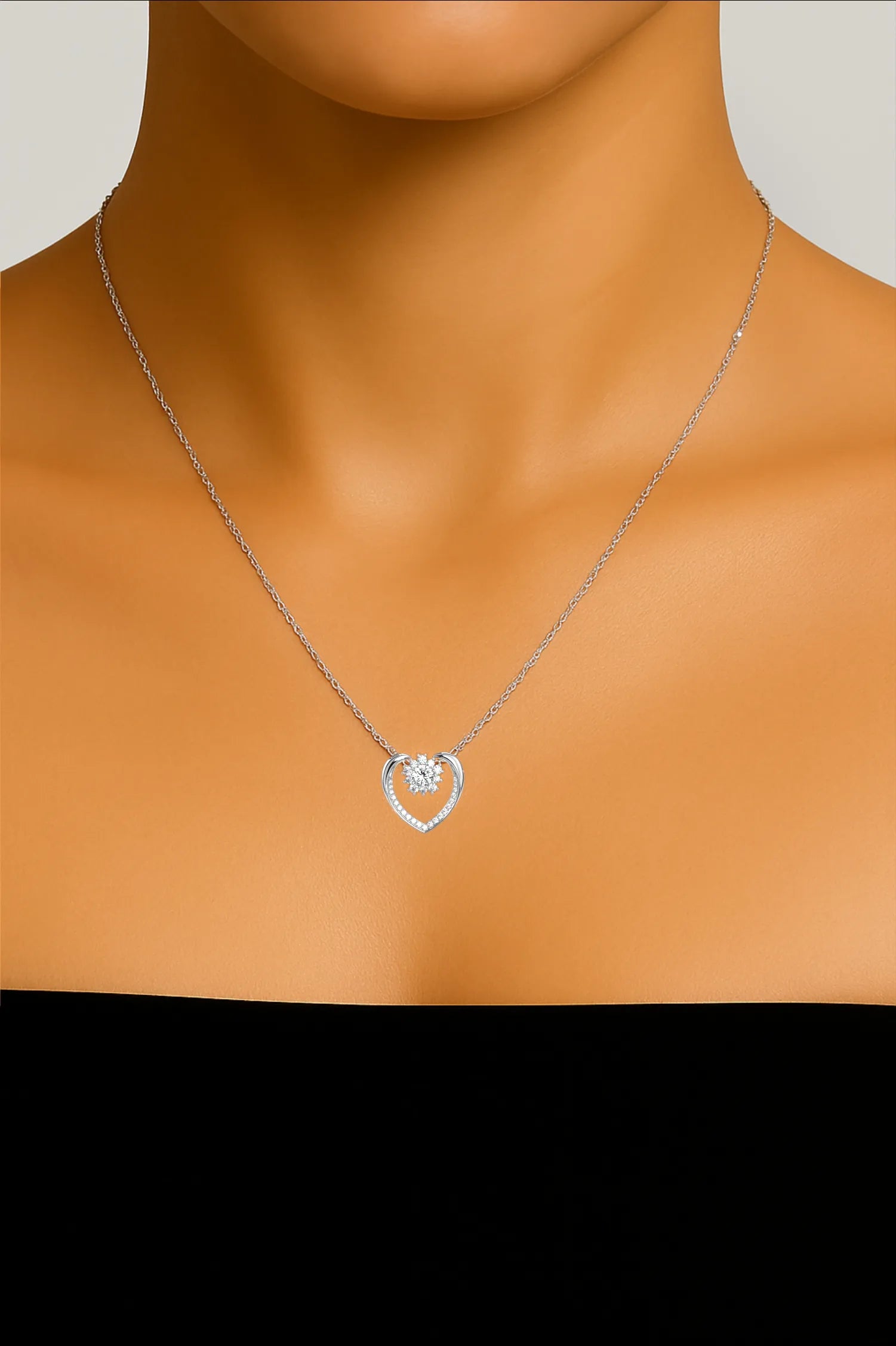 IGI Certified -069 Ct. Lab Grown Diamond (VS/E-F) Forever Bloom Loving Heart Pendant
