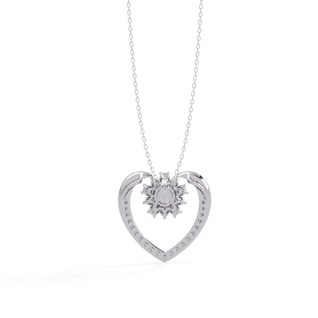 IGI Certified -069 Ct. Lab Grown Diamond (VS/E-F) Forever Bloom Loving Heart Pendant