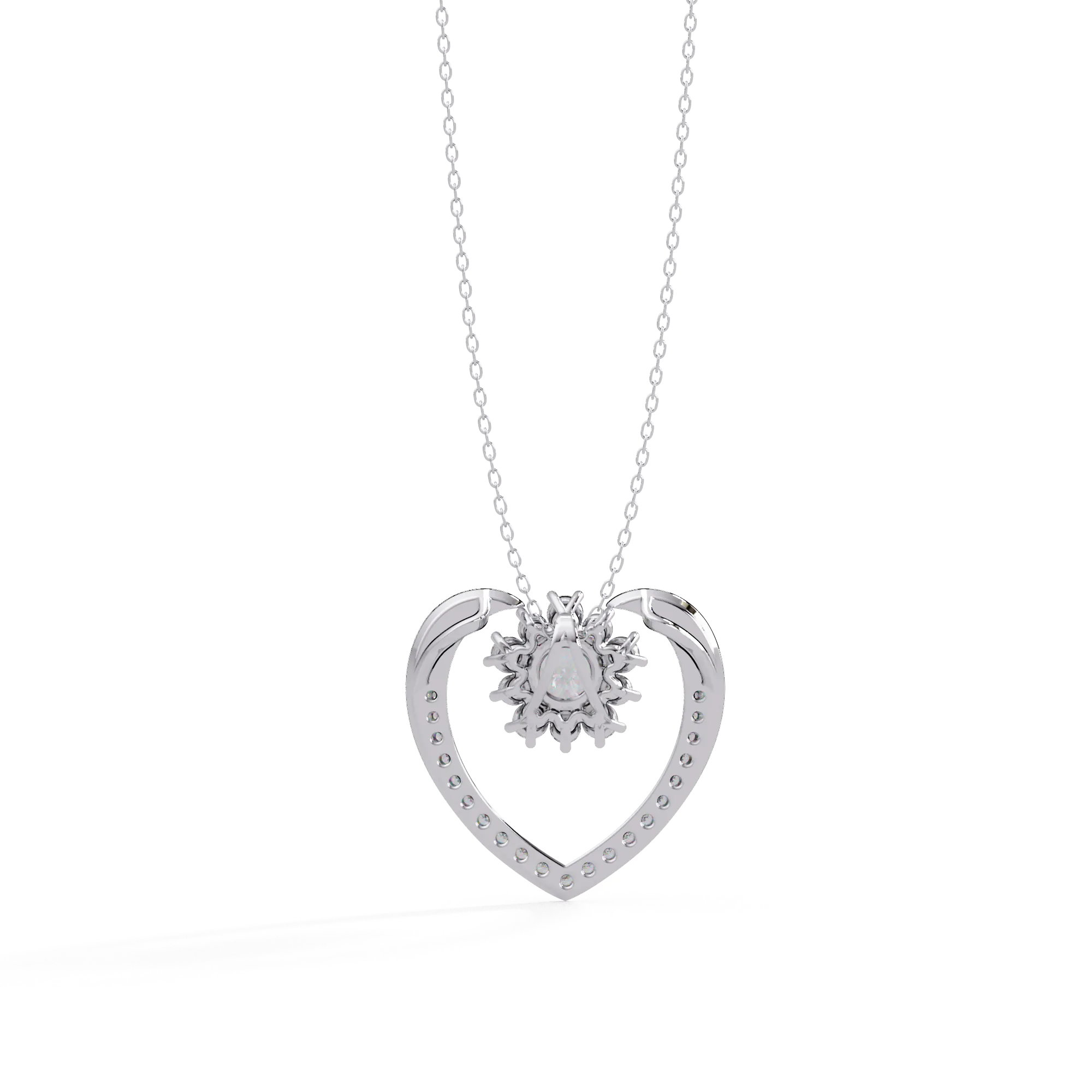 IGI Certified -069 Ct. Lab Grown Diamond (VS/E-F) Forever Bloom Loving Heart Pendant
