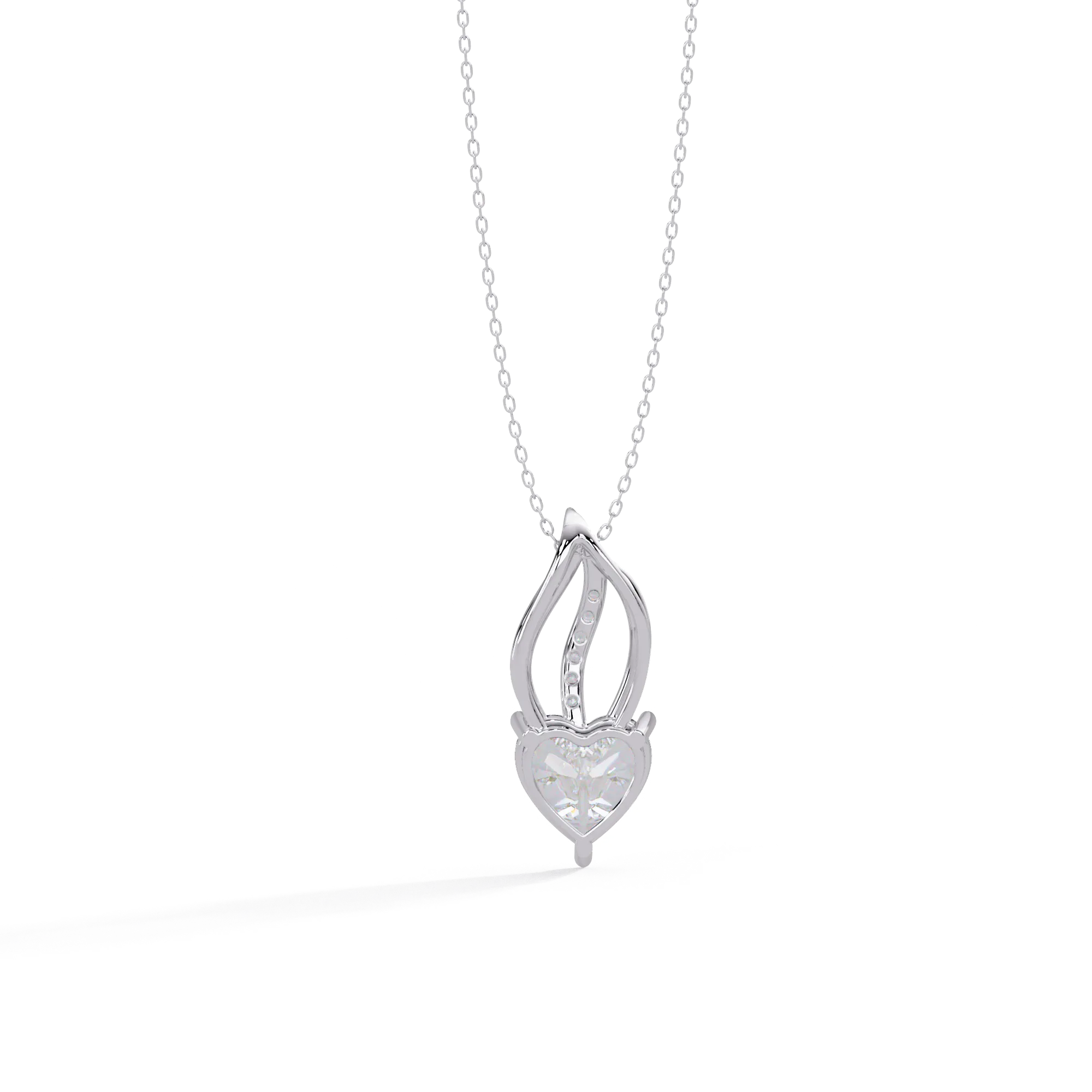 IGI Certified - 3.40 Ct. Lab Grown Diamond (VS/E-F) Sweet Flame Heart Embrace Pendant