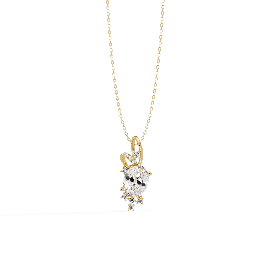 IGI Certified - 1.24 Ct. Lab Grown Diamond (VS/E-F) Nature's Butterfly Oval Sparkle Pendant
