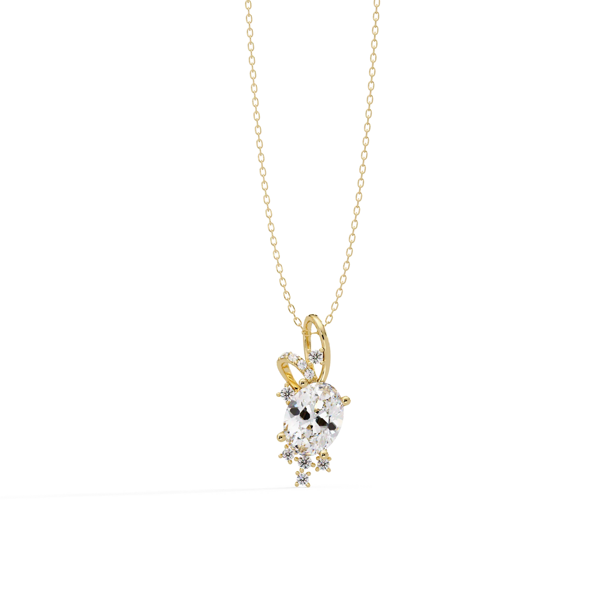 IGI Certified - 1.24 Ct. Lab Grown Diamond (VS/E-F) Nature's Butterfly Oval Sparkle Pendant