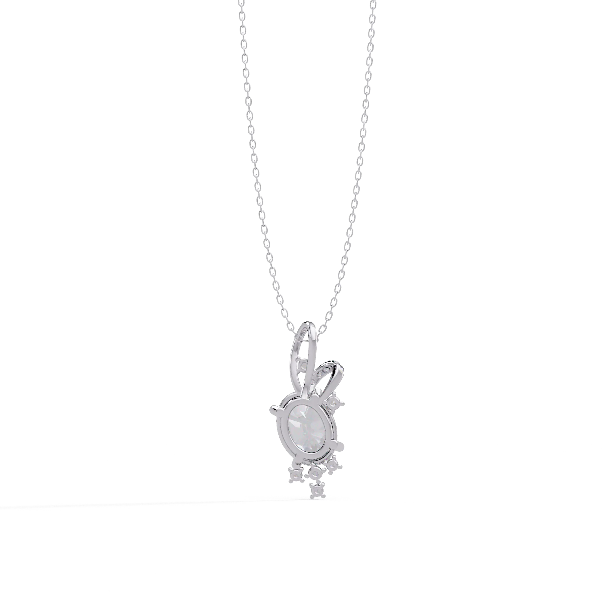 IGI Certified - 1.24 Ct. Lab Grown Diamond (VS/E-F) Nature's Butterfly Oval Sparkle Pendant