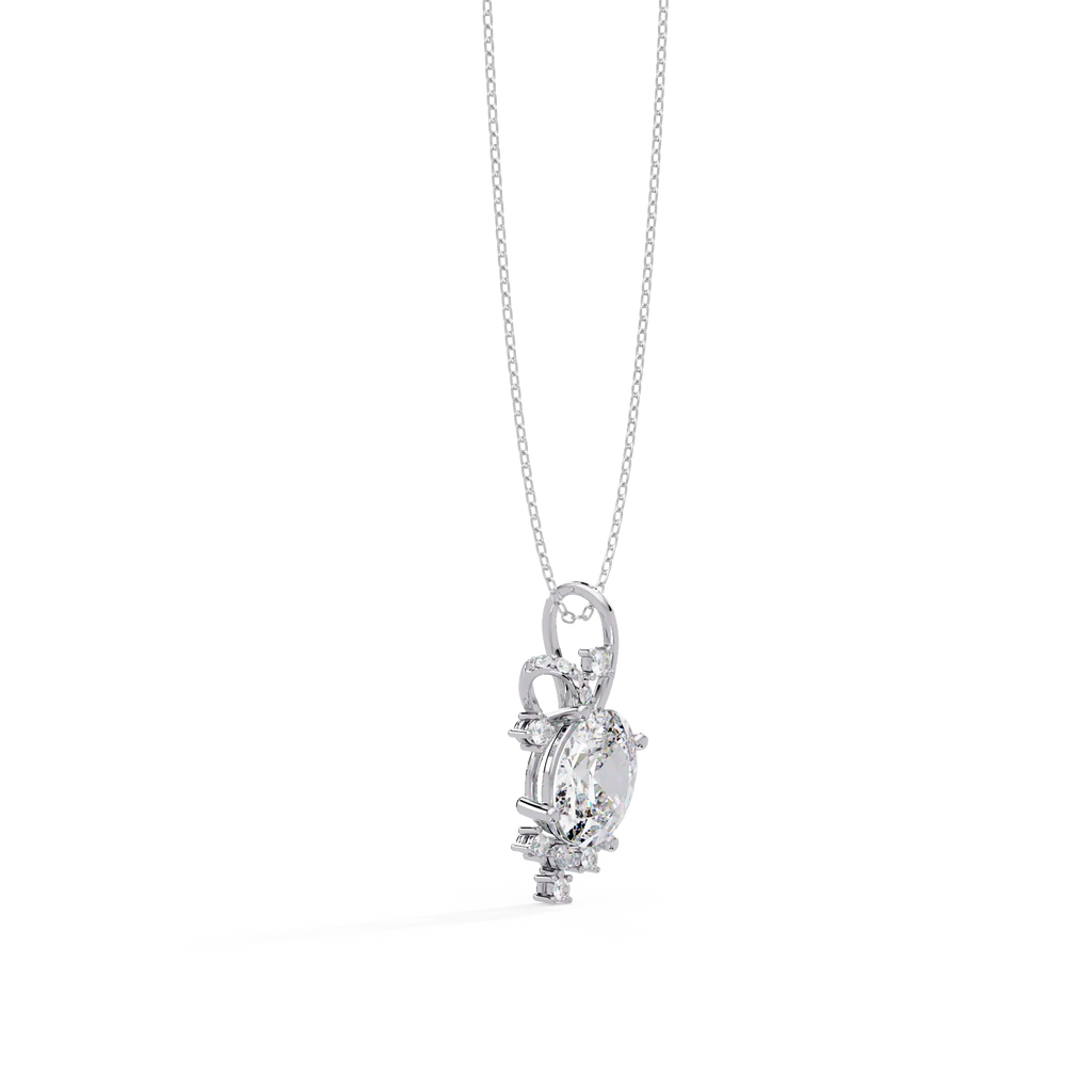 IGI Certified - 1.24 Ct. Lab Grown Diamond (VS/E-F) Nature's Butterfly Oval Sparkle Pendant
