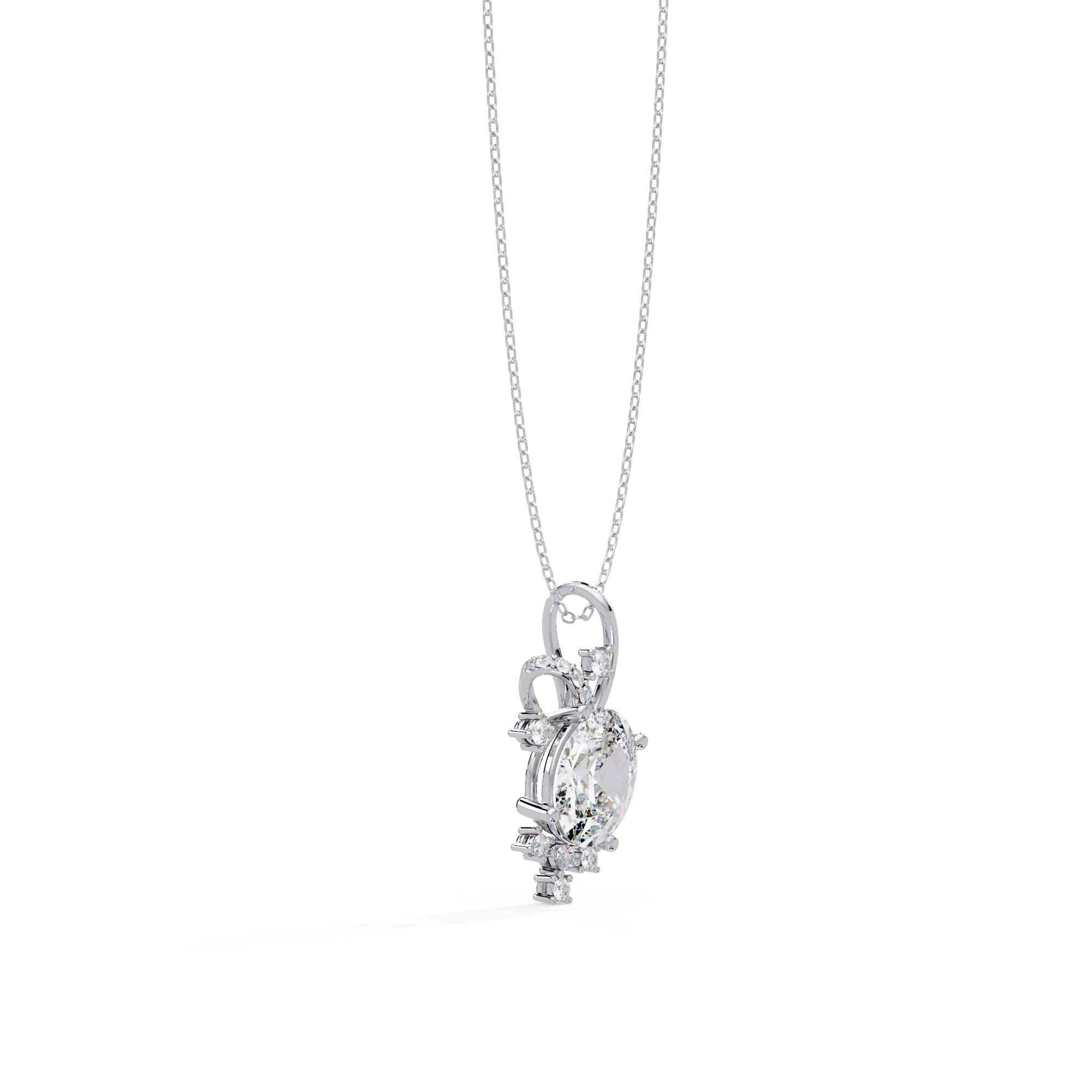 IGI Certified - 1.24 Ct. Lab Grown Diamond (VS/E-F) Nature's Butterfly Oval Sparkle Pendant