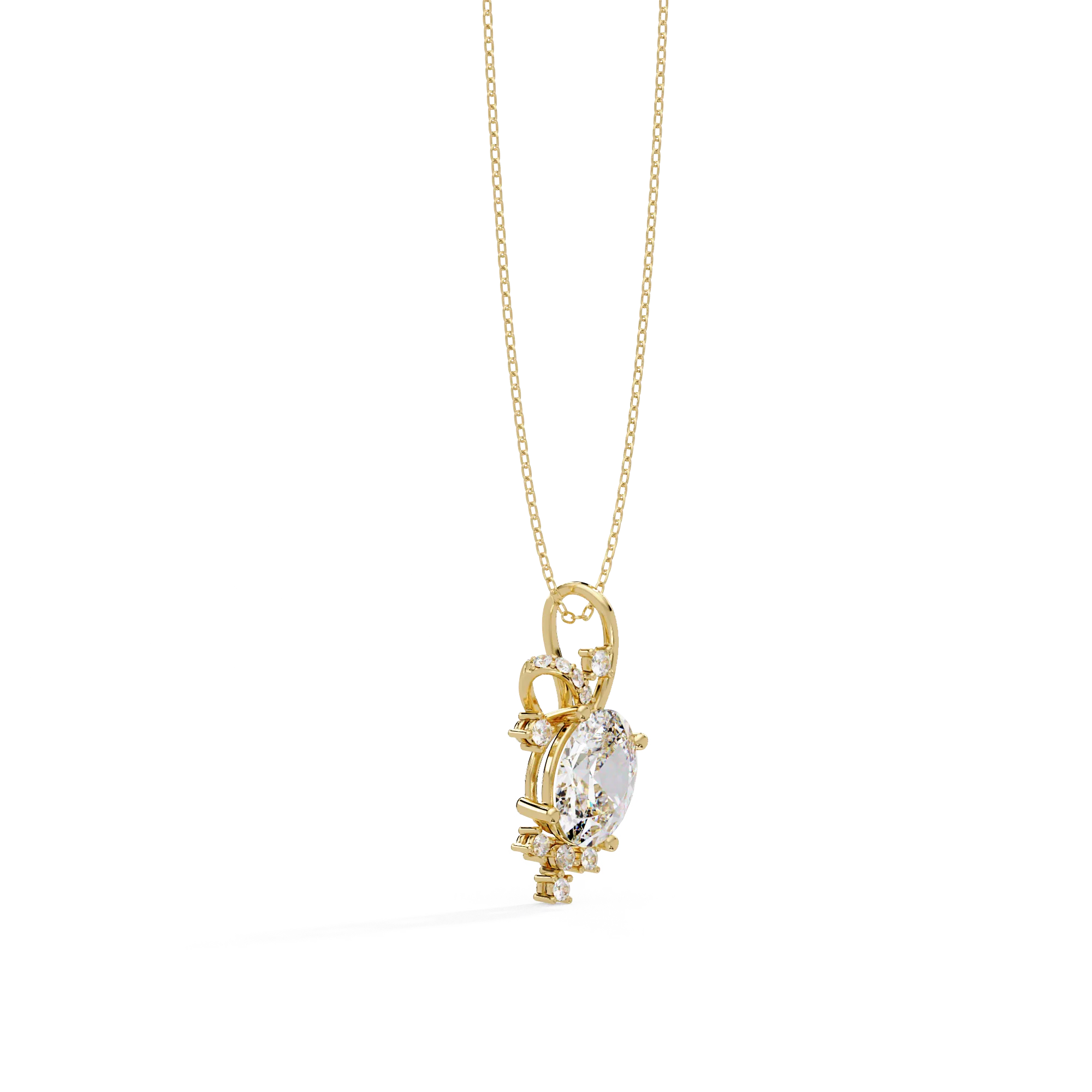 IGI Certified - 1.24 Ct. Lab Grown Diamond (VS/E-F) Nature's Butterfly Oval Sparkle Pendant