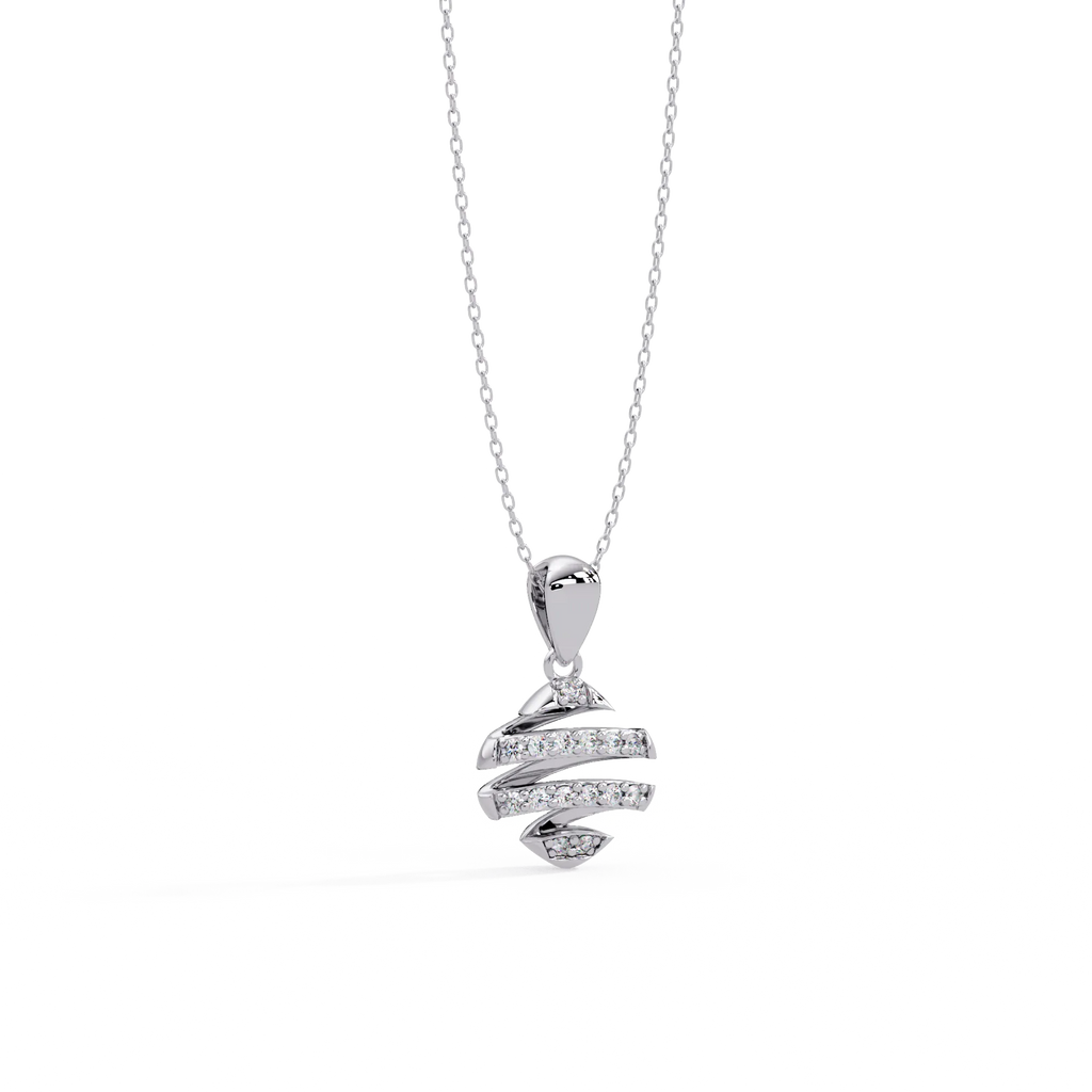 IGI Certified - 0.10 Ct. Lab Grown Diamond (VS/E-F) Diamond Spiral Helix Pendant