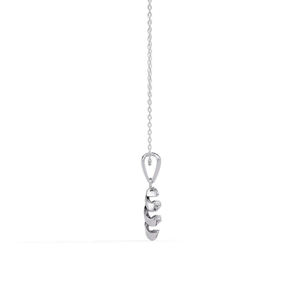 IGI Certified - 0.10 Ct. Lab Grown Diamond (VS/E-F) Diamond Spiral Helix Pendant