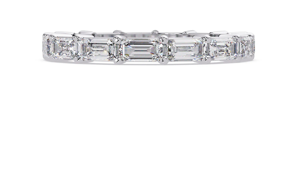 IGI Certified - 1.25 Ct. Lab Grown Diamond (VS/E-F) The Modern Élan Full-Pave Emerald-Cut Eternity Band Ring