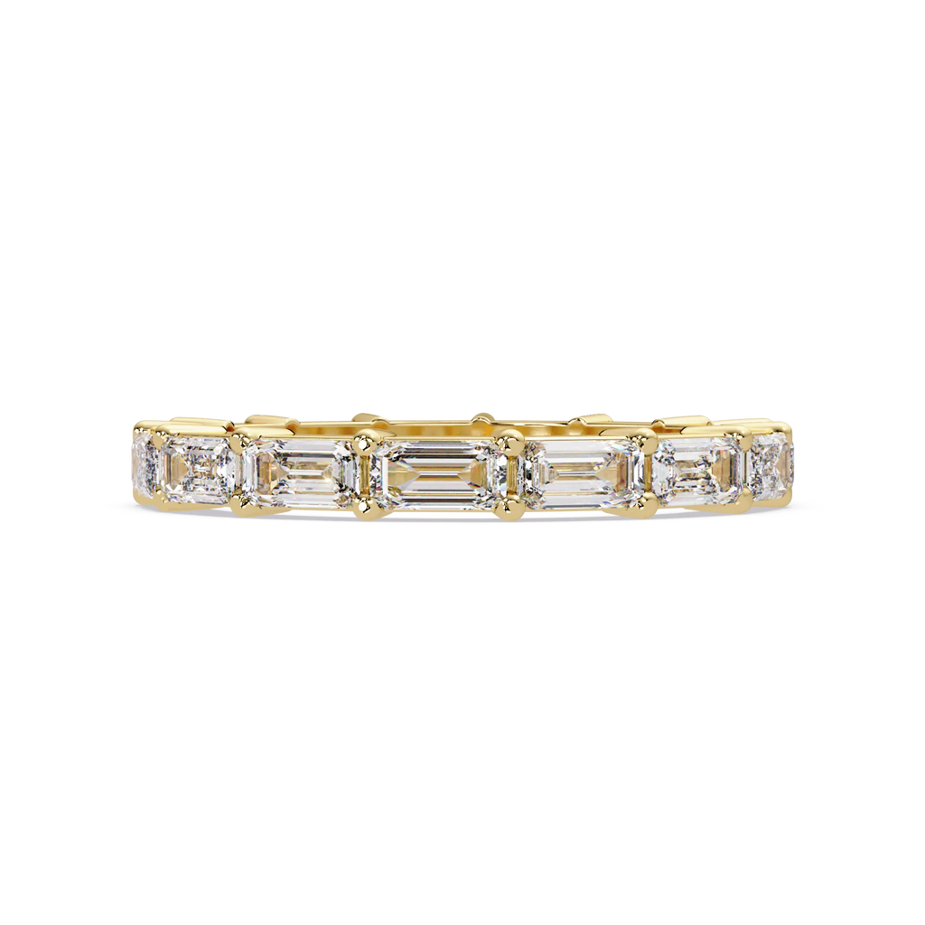 IGI Certified - 1.25 Ct. Lab Grown Diamond (VS/E-F) The Modern Élan Full-Pave Emerald-Cut Eternity Band Ring