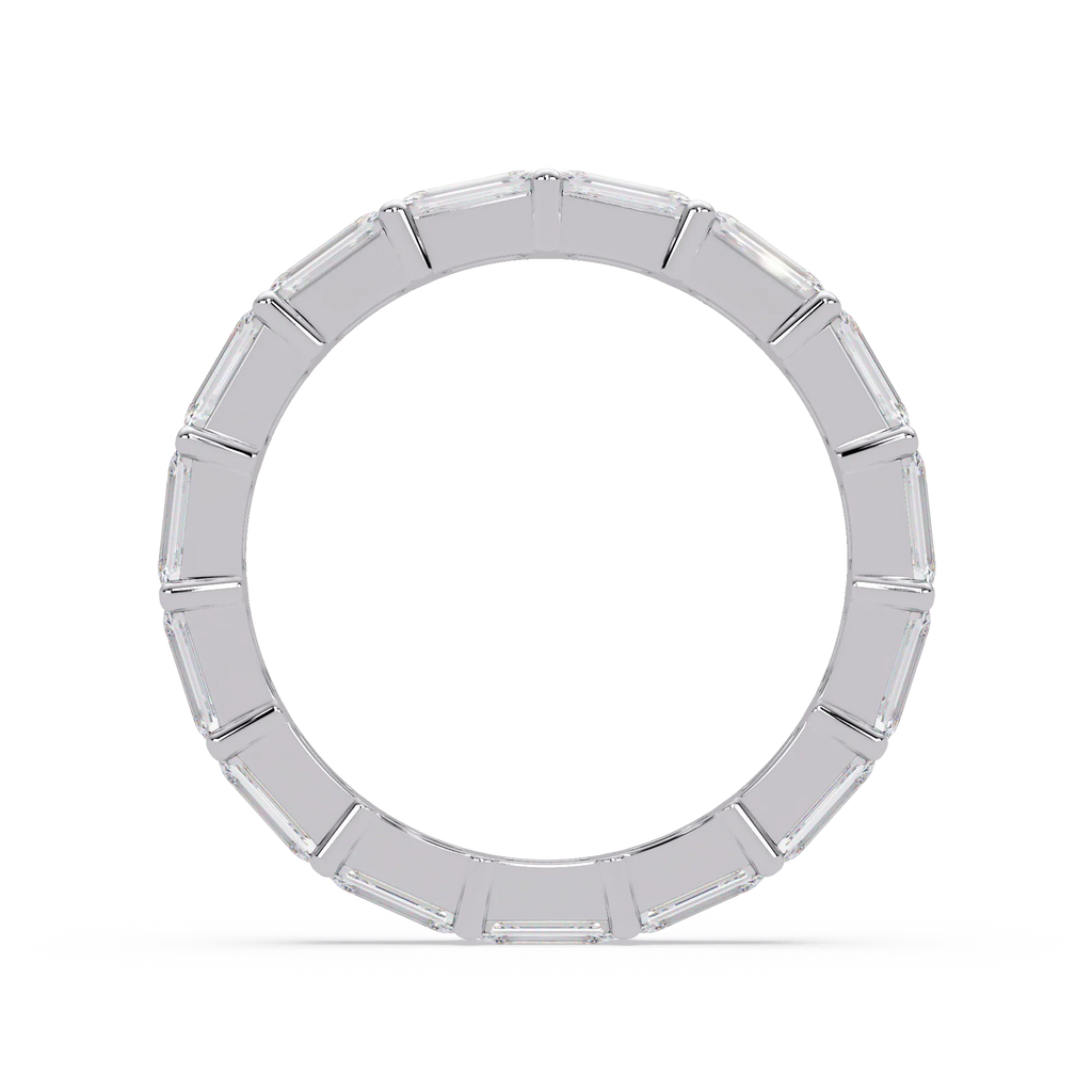 IGI Certified - 1.25 Ct. Lab Grown Diamond (VS/E-F) The Modern Élan Full-Pave Emerald-Cut Eternity Band Ring