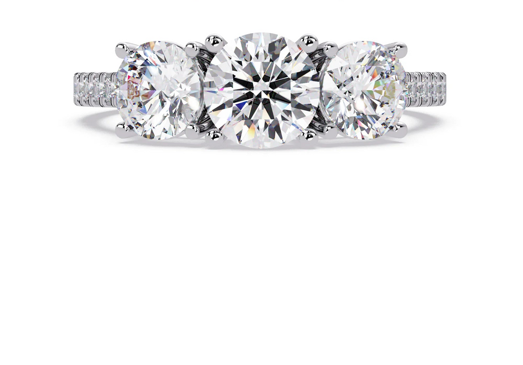 IGI Certified - 2.5 Ct. Lab Grown Diamond (VS/E-F) The Trinity Radiance Ring