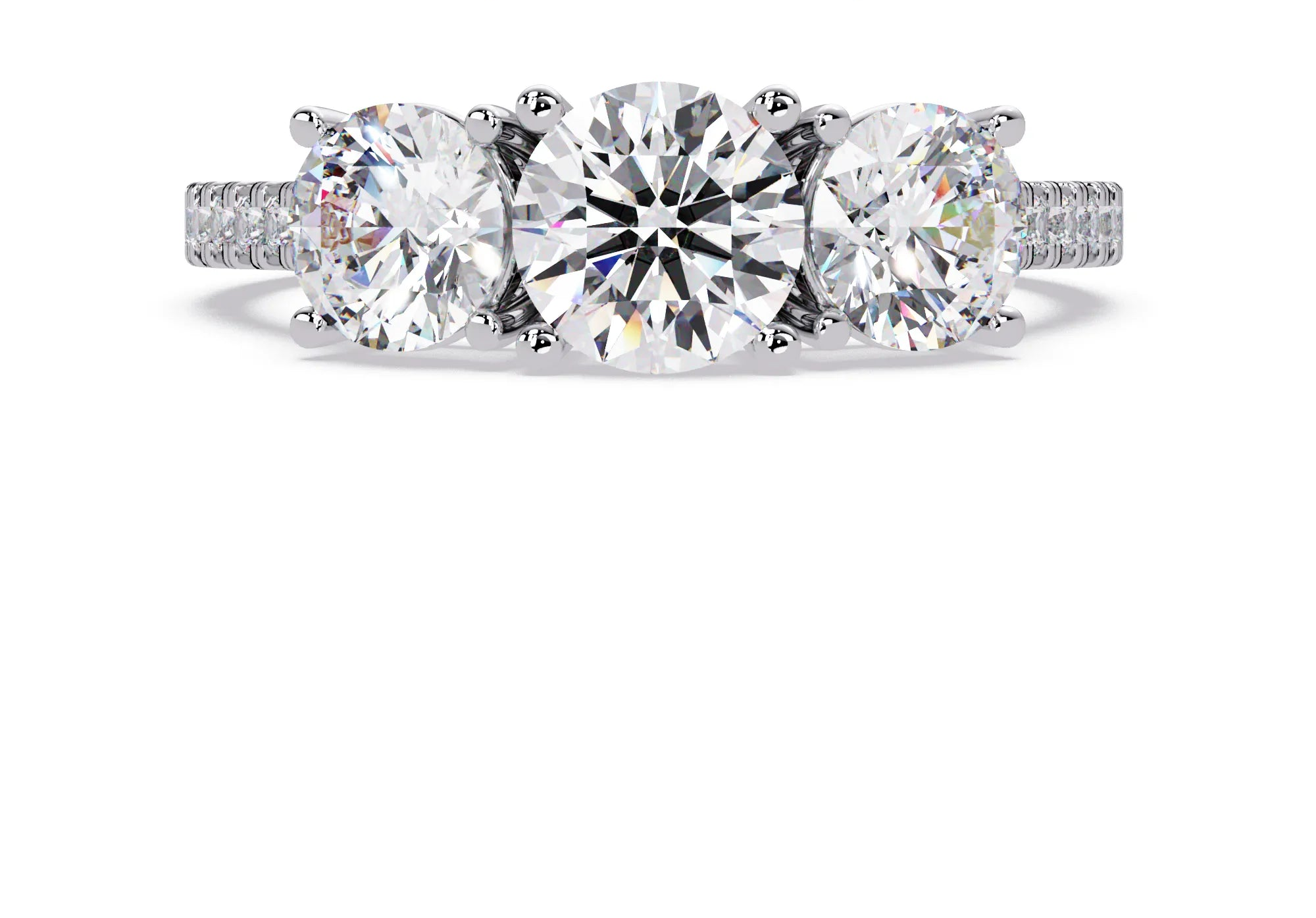IGI Certified - 2.5 Ct. Lab Grown Diamond (VS/E-F) The Trinity Radiance Ring