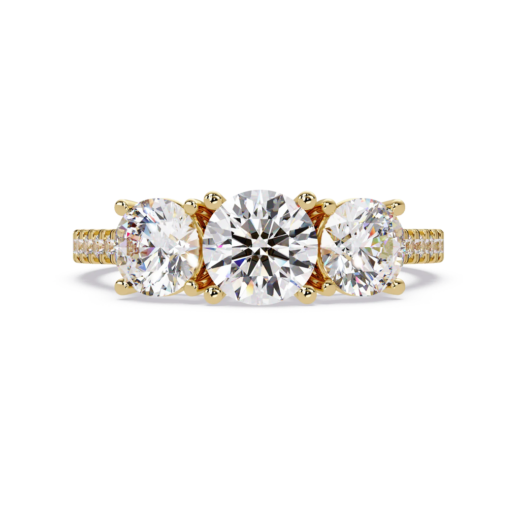 IGI Certified - 2.5 Ct. Lab Grown Diamond (VS/E-F) The Trinity Radiance Ring