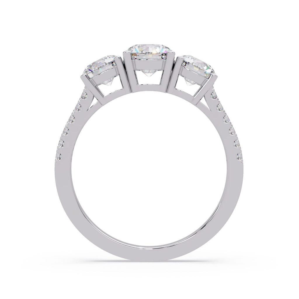 IGI Certified - 2.5 Ct. Lab Grown Diamond (VS/E-F) The Trinity Radiance Ring