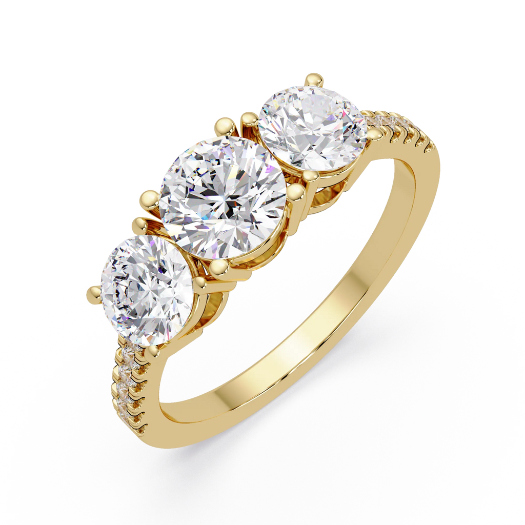 IGI Certified - 2.5 Ct. Lab Grown Diamond (VS/E-F) The Trinity Radiance Ring