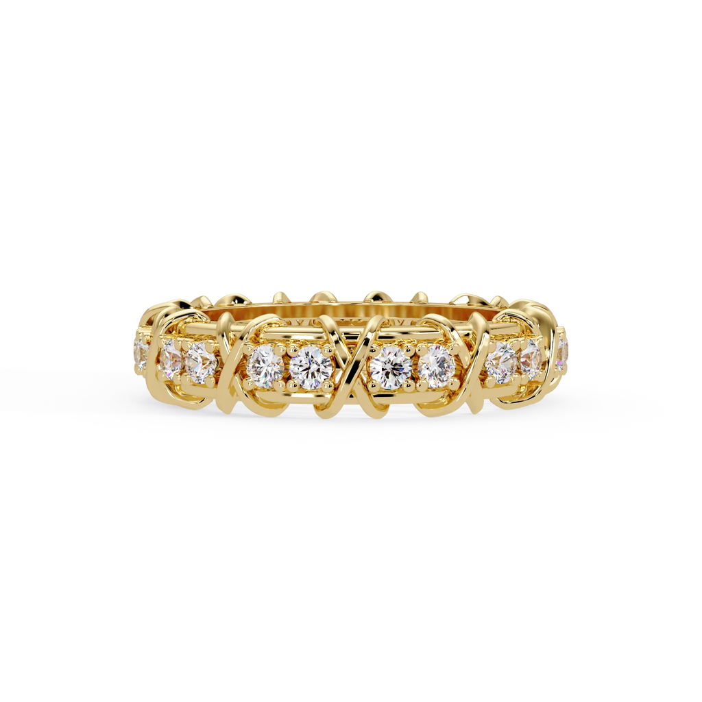 IGI Certified - 1.25 Ct. Lab Grown Diamond (VS/E-F) The Crossover Kiss Eternity Ring (The Crossover Kiss Eternity Ring)