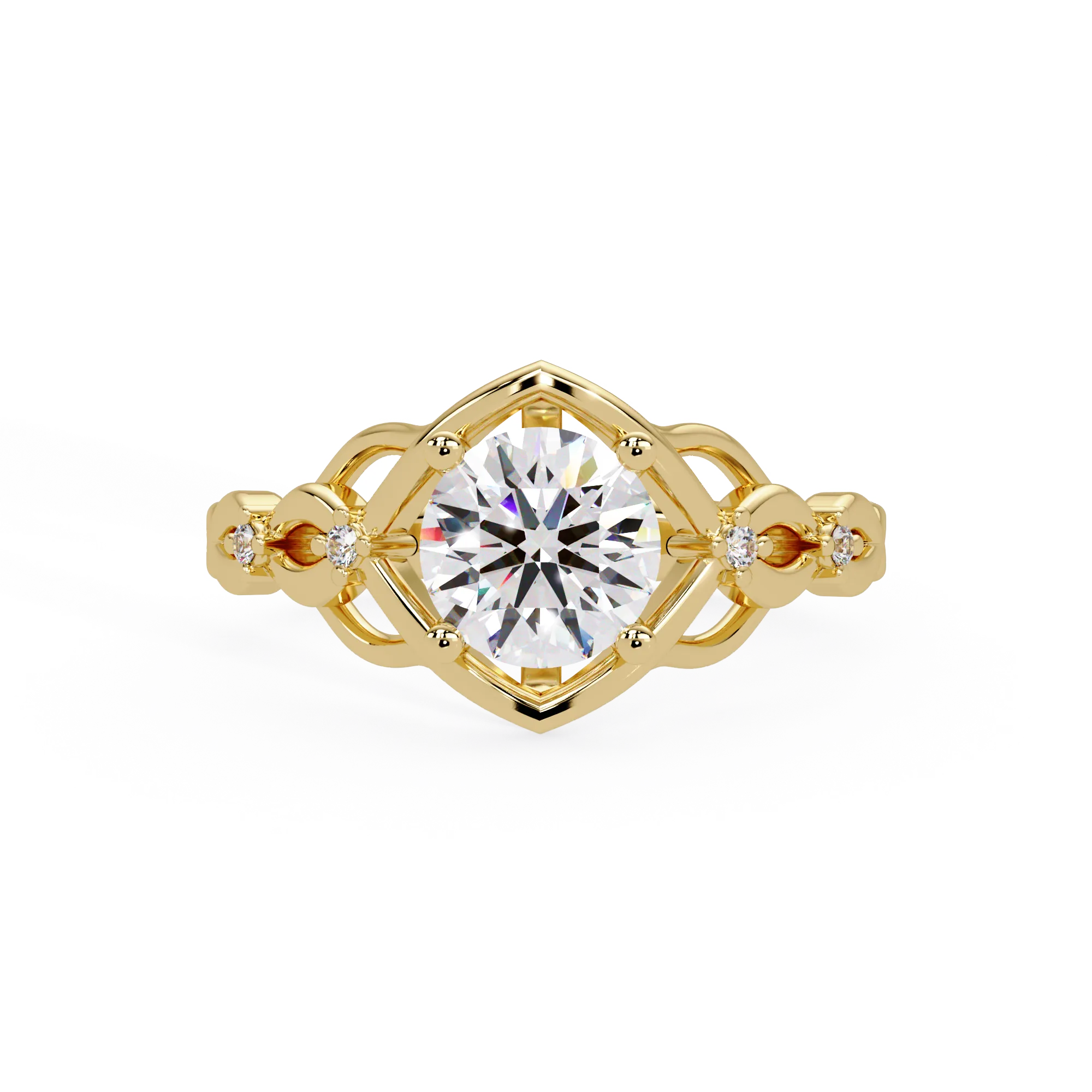 IGI Certified - 1.25 Ct. Lab Grown Diamond (VS/E-F) The Celtic Knot Solitaire Engagement Ring