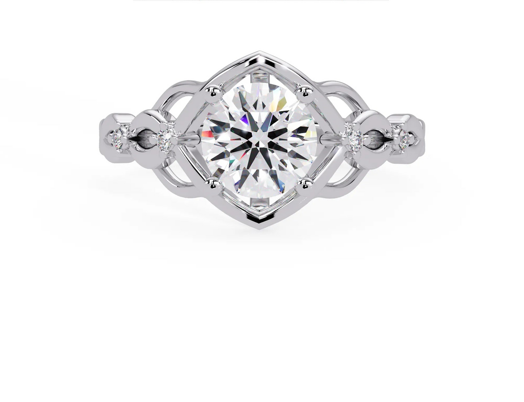 IGI Certified - 1.25 Ct. Lab Grown Diamond (VS/E-F) The Celtic Knot Solitaire Engagement Ring