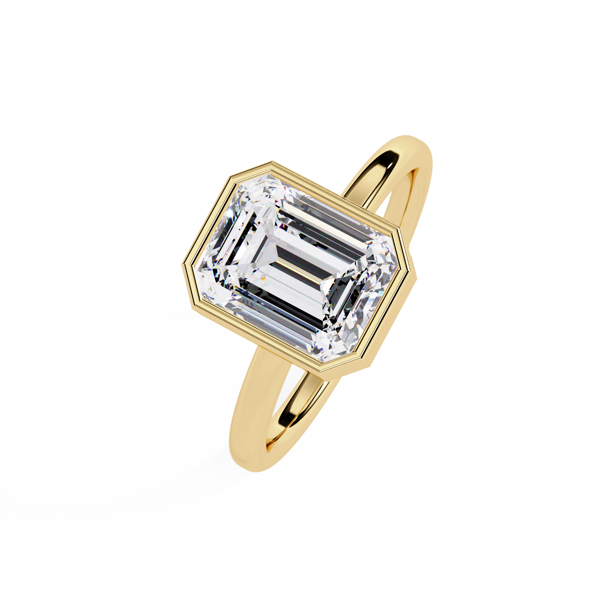 IGI Certified - 1.25 Ct. Lab Grown Diamond (VS/E-F) The Lumina Bezel Emerald Ring