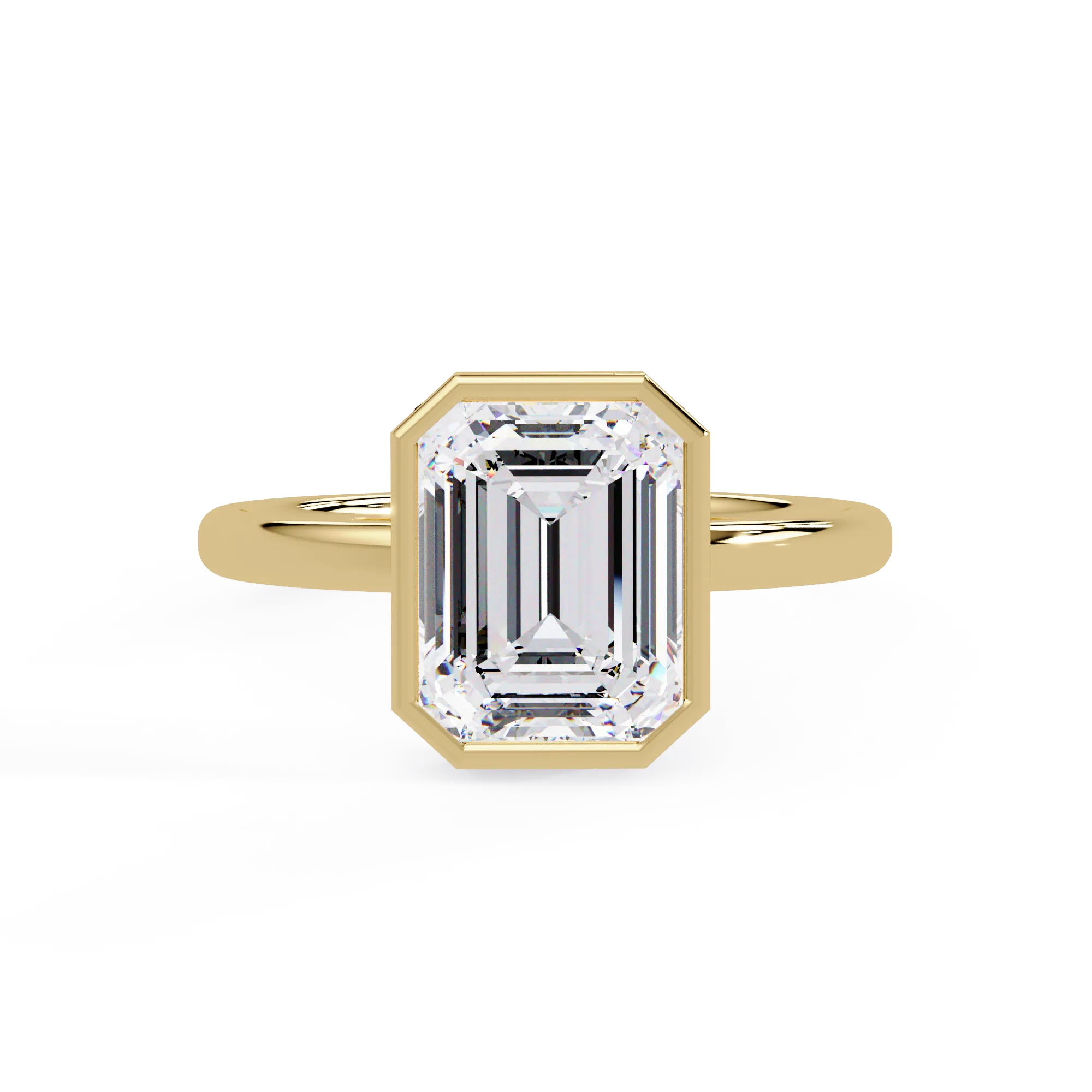 IGI Certified - 1.25 Ct. Lab Grown Diamond (VS/E-F) The Lumina Bezel Emerald Ring