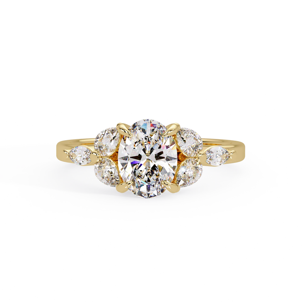 IGI Certified - 1.5 Ct. Lab Grown Diamond (VS/E-F) "The Celestial Bloom" Diamond Cluster Ring